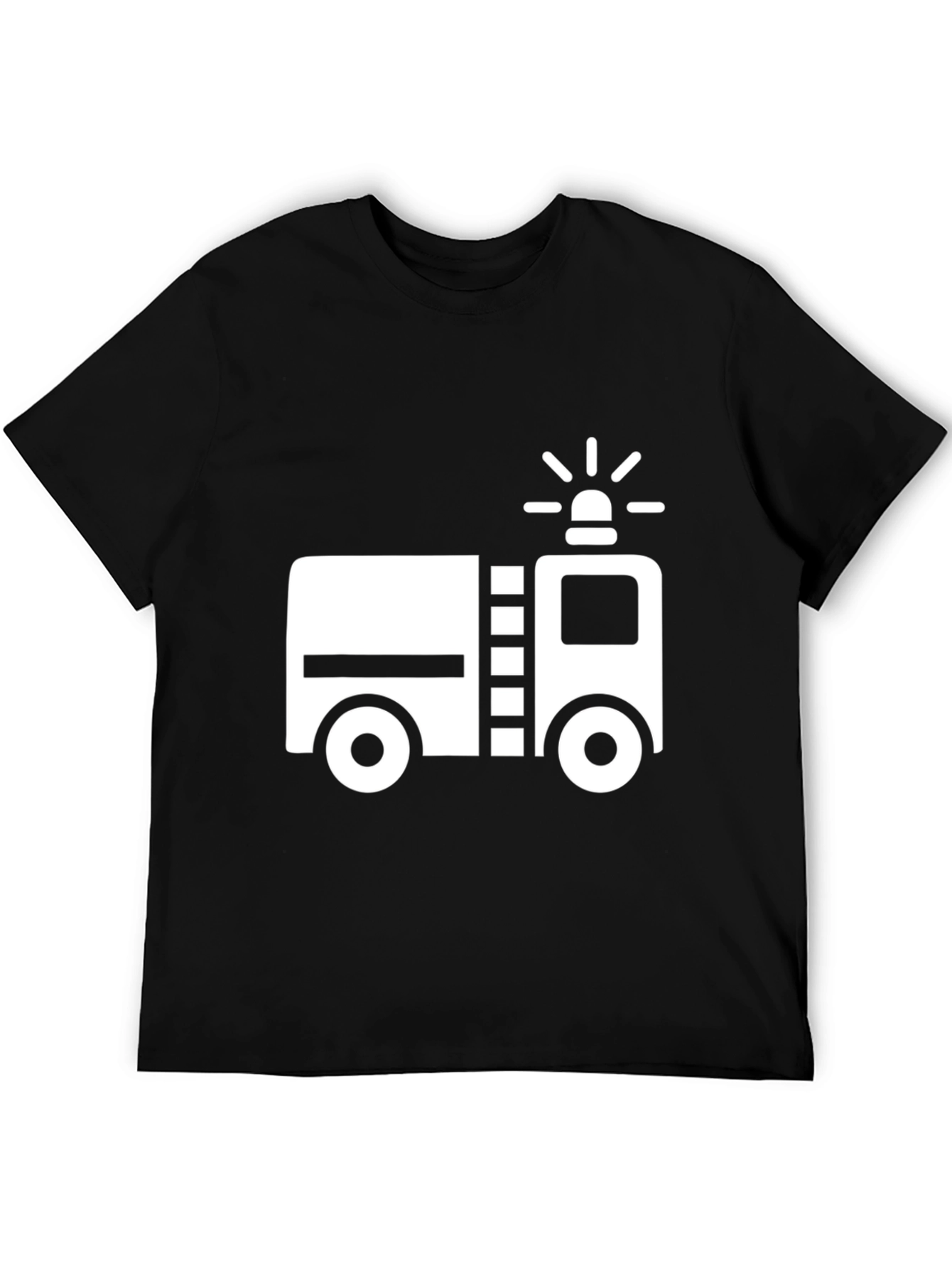 Black Fire Truck Graphic T-Shirt - Black view 5