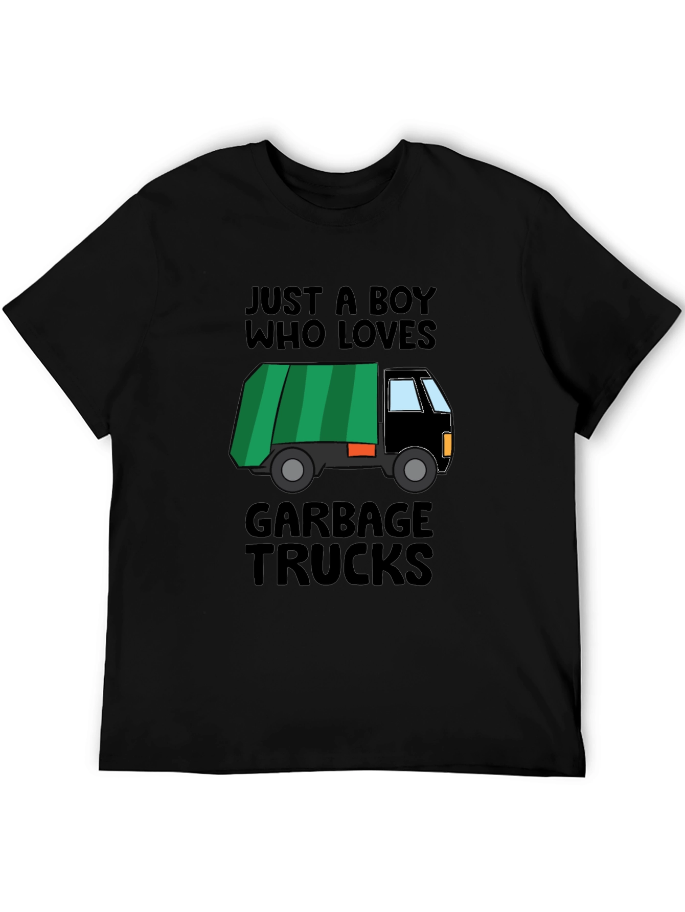 Black Boy's Garbage Truck T-Shirt view 5