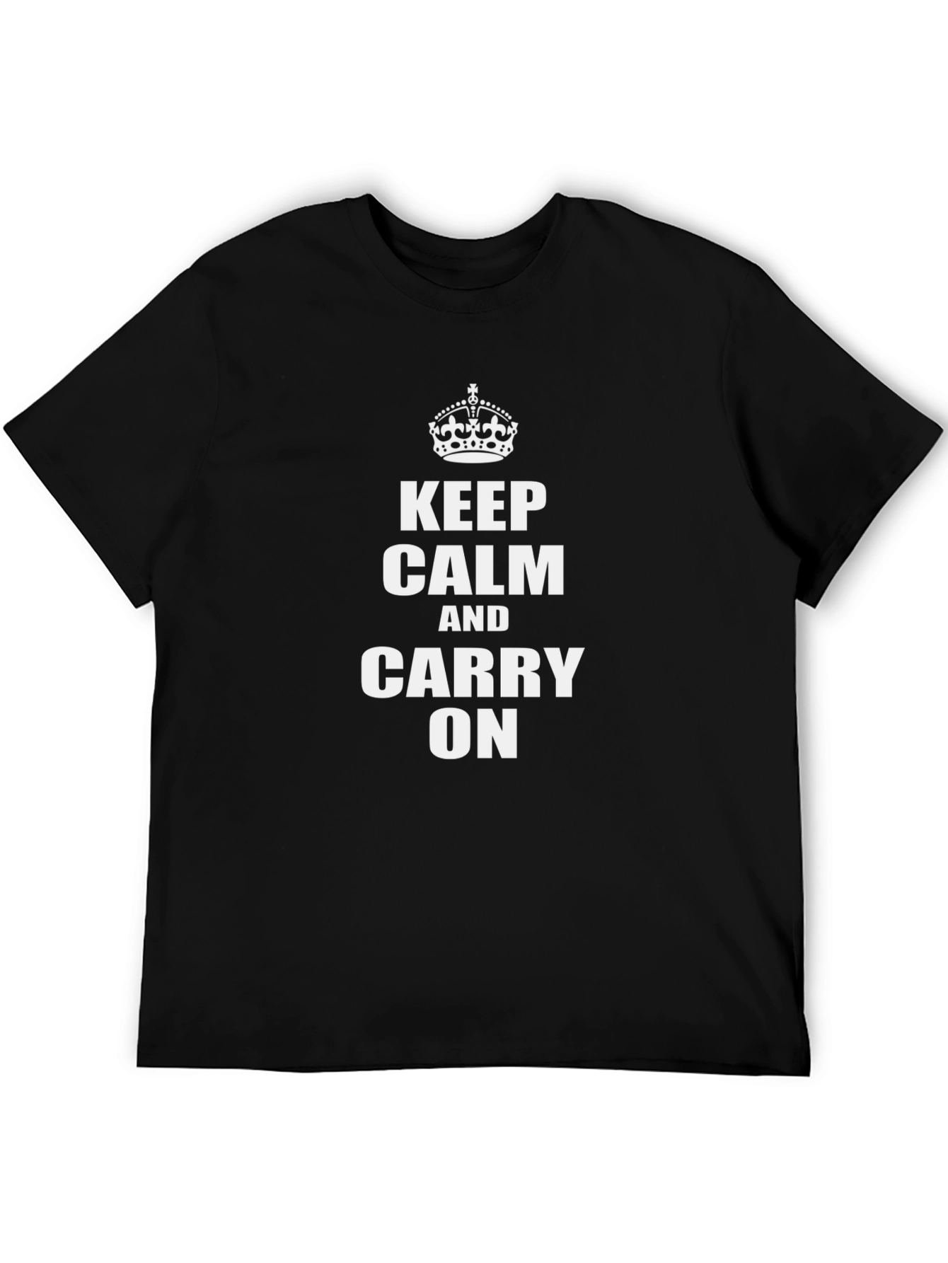 Black Keep Calm & Carry On Graphic Tee view 5