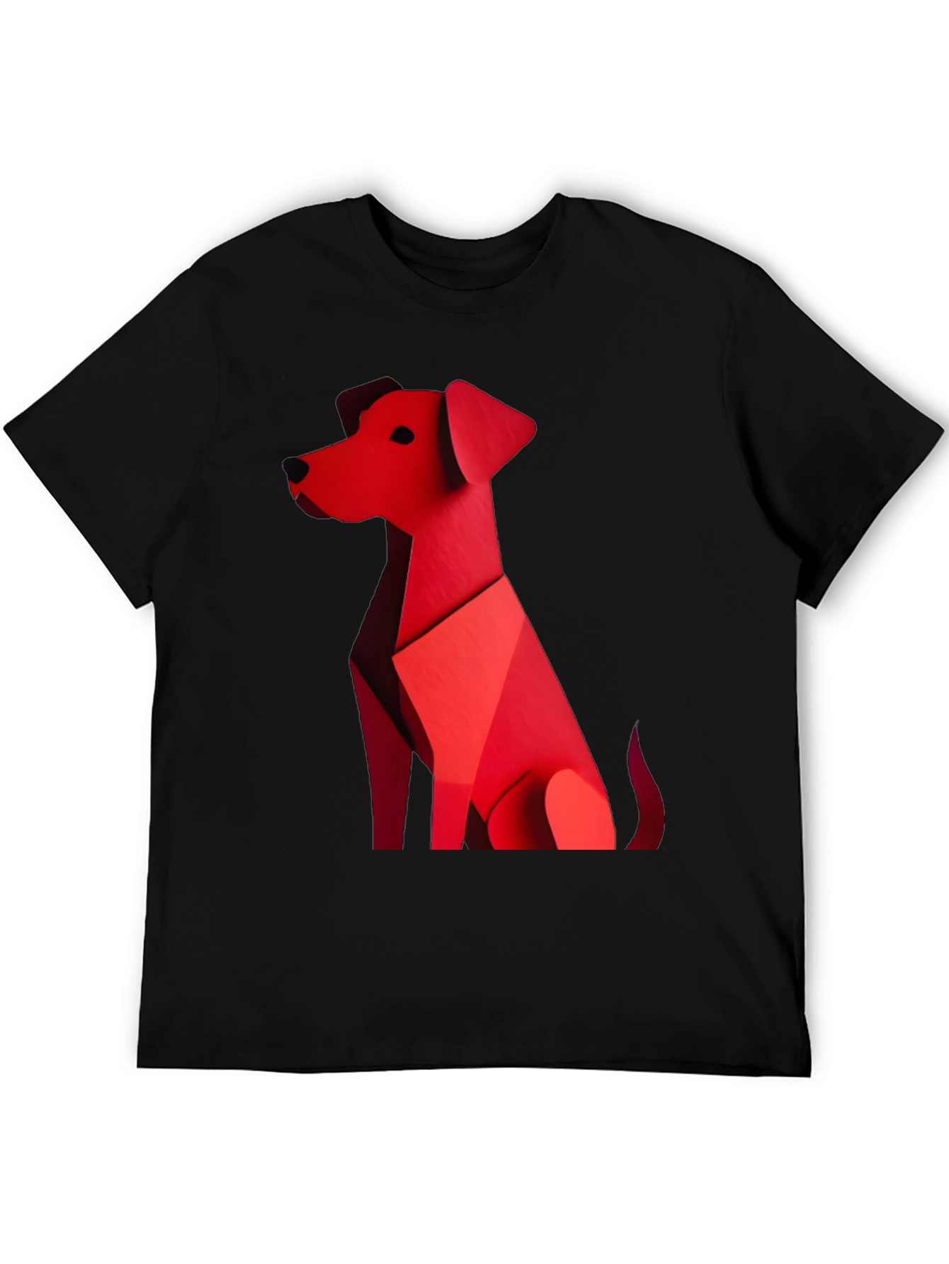 Black Geometric Dog Graphic Tee - Stylish Casual Wear view 5