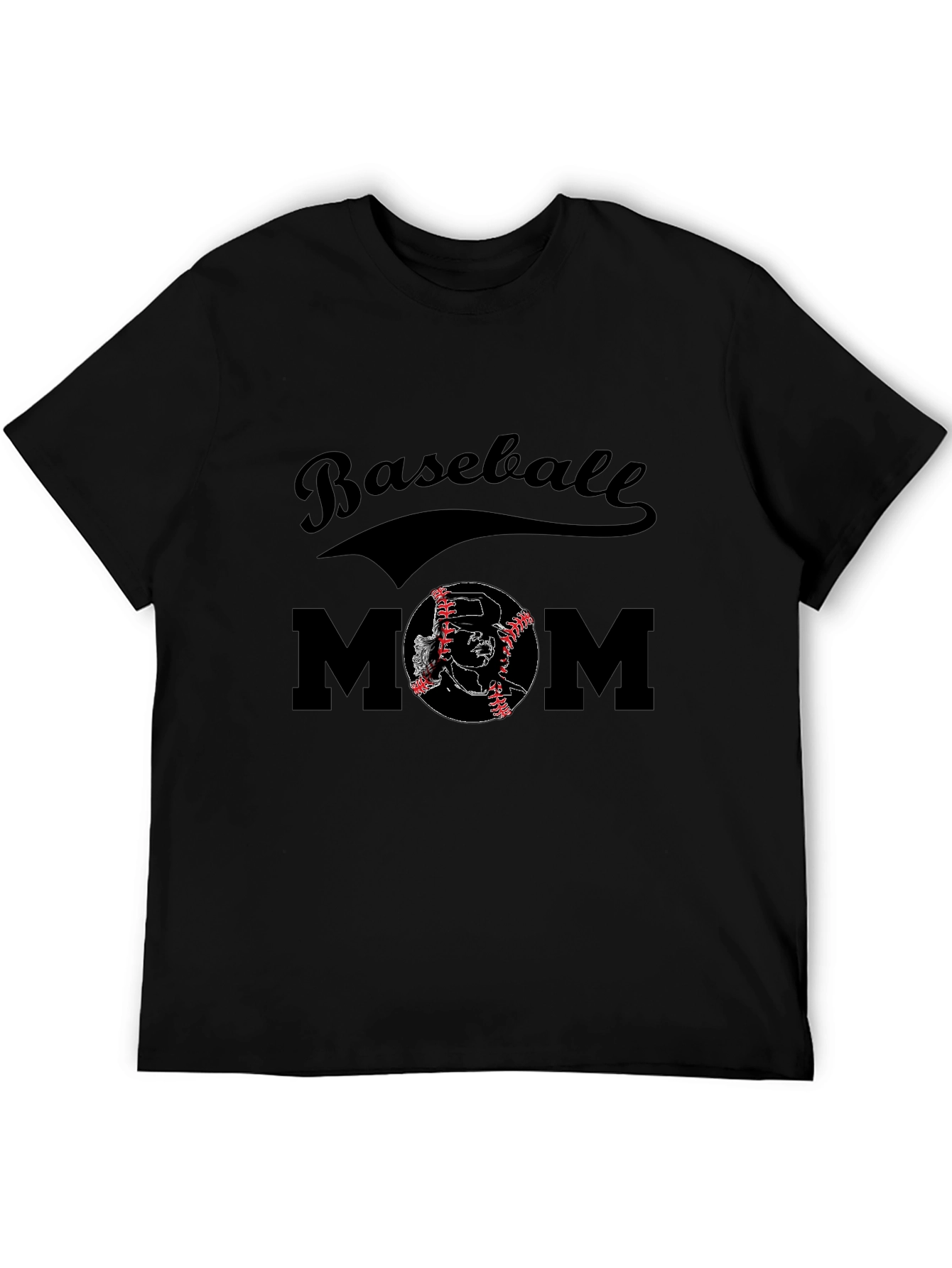Black Baseball Mom Graphic Tee view 5
