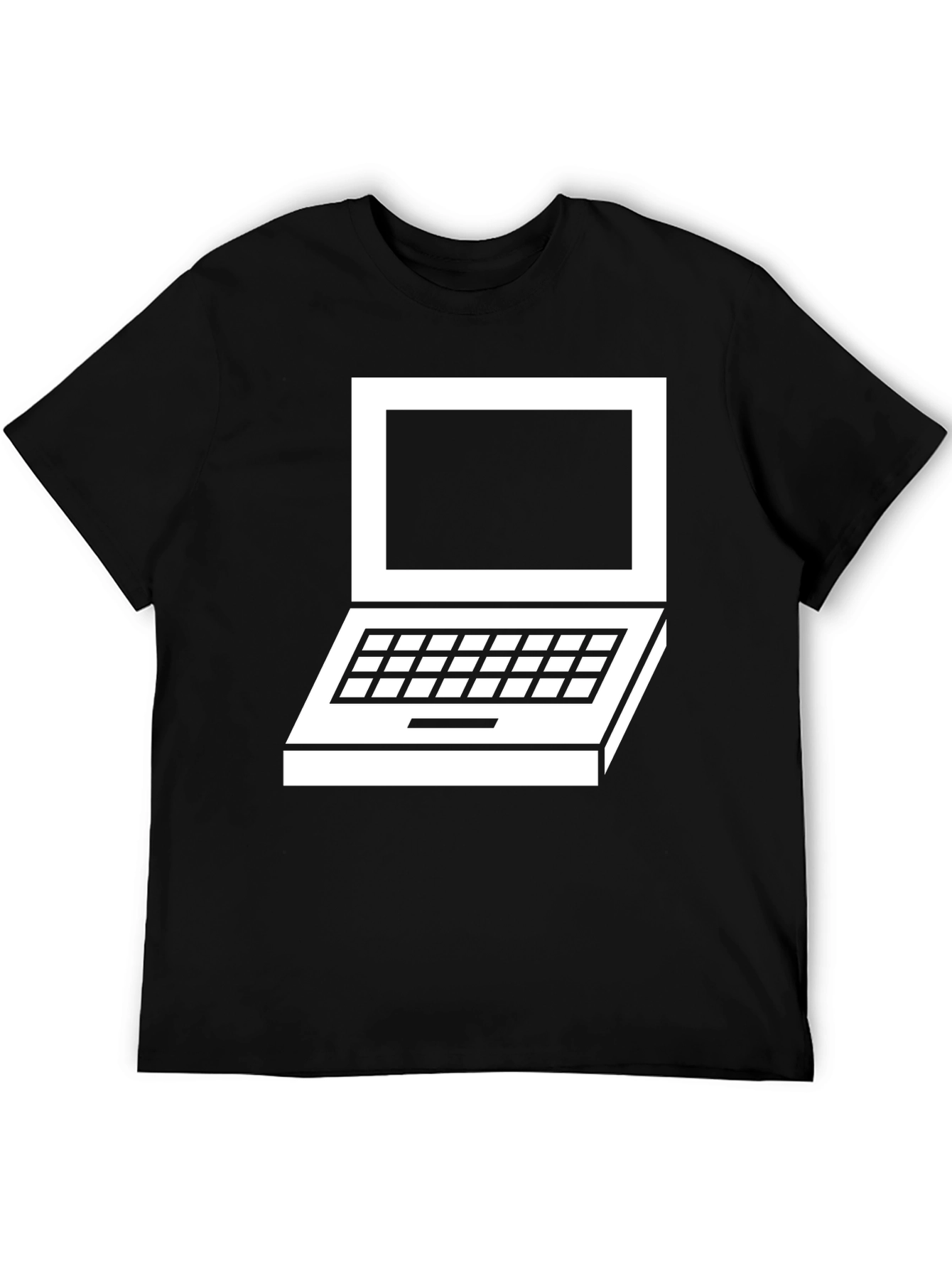 Black Retro Laptop Graphic Tee - Classic Design view 5