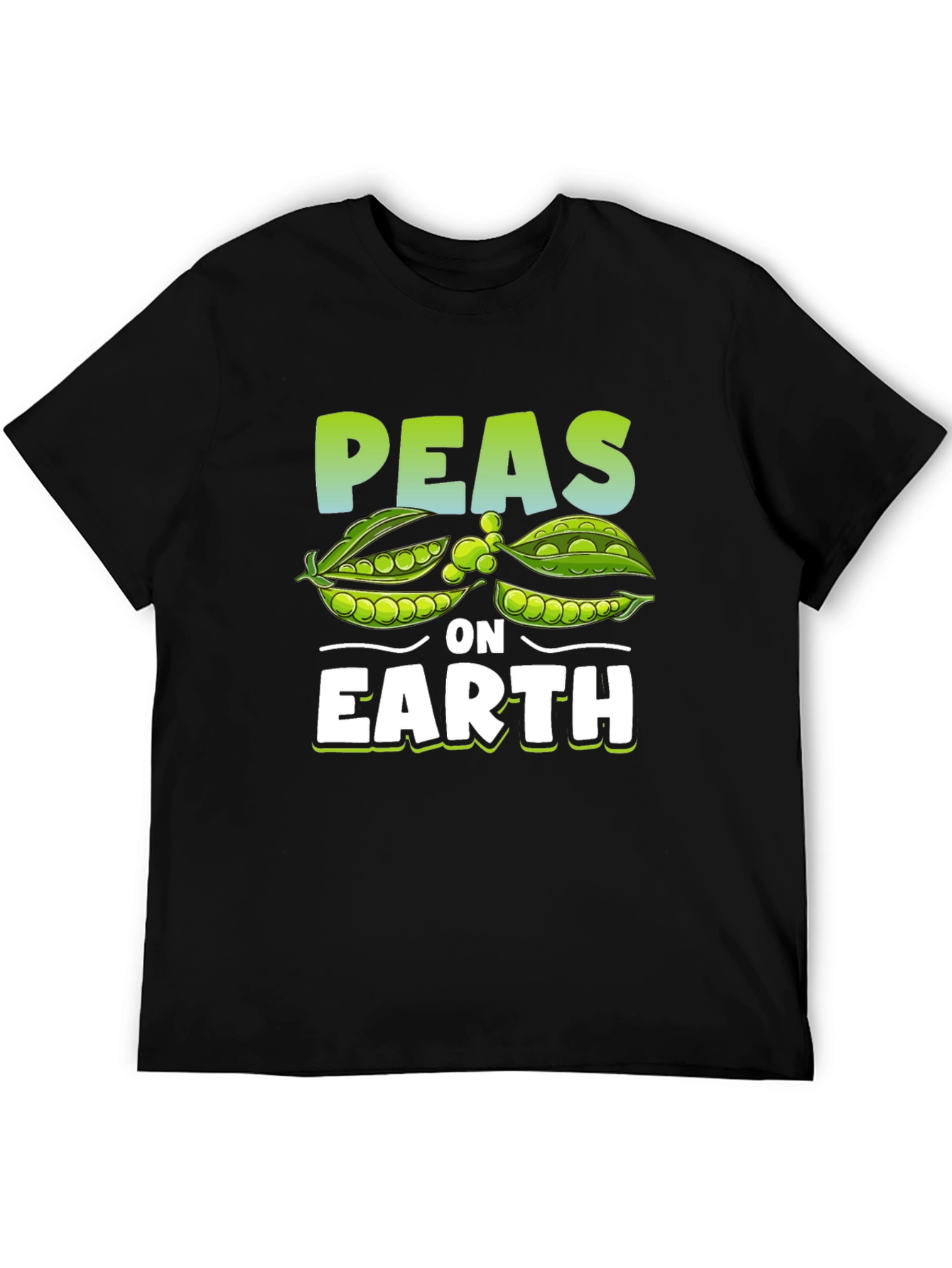 Black Peas on Earth Graphic T-Shirt - Vegan Humor Tee view 5