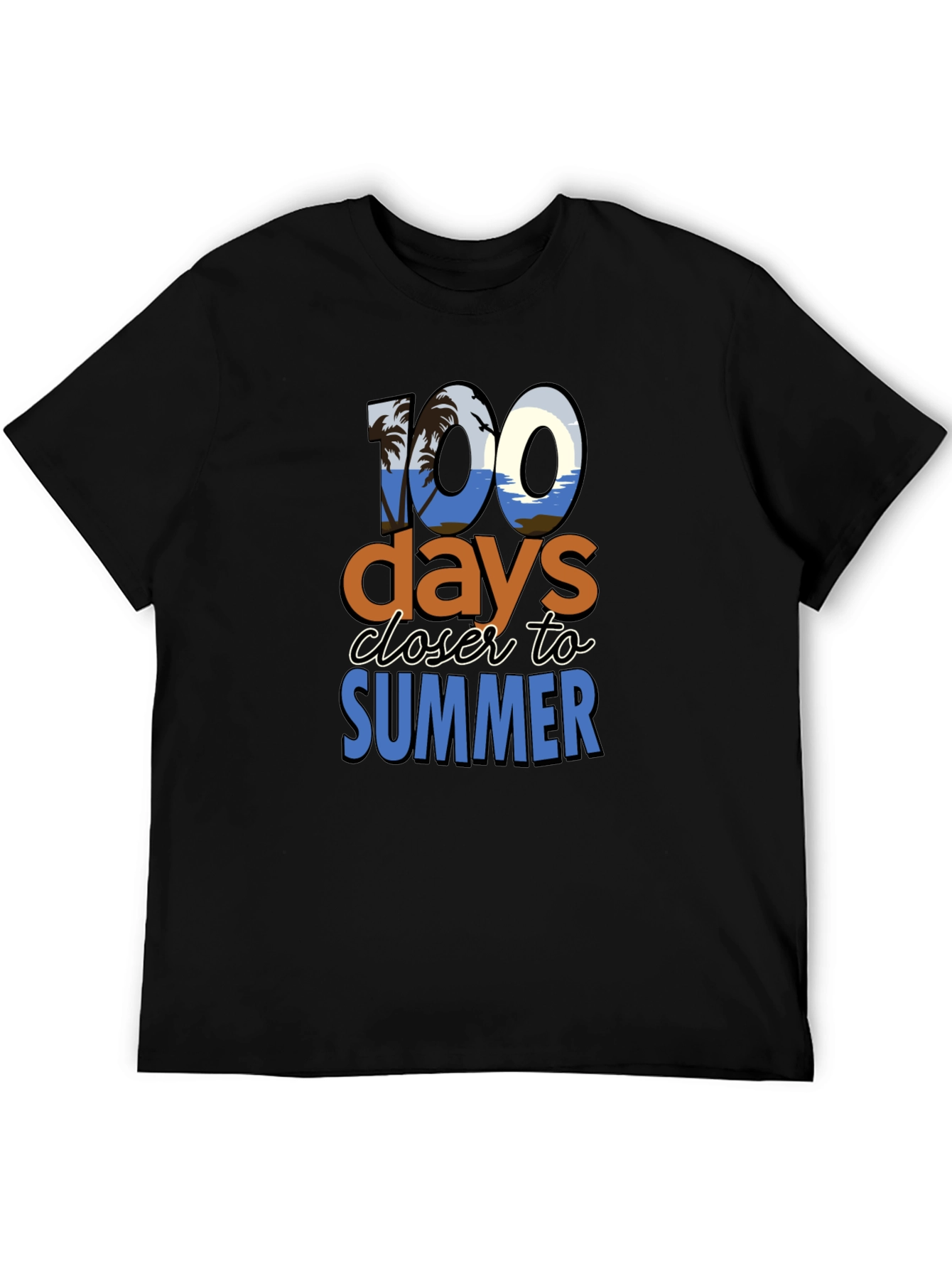 Black 100 Days Closer to Summer Graphic Tee view 5