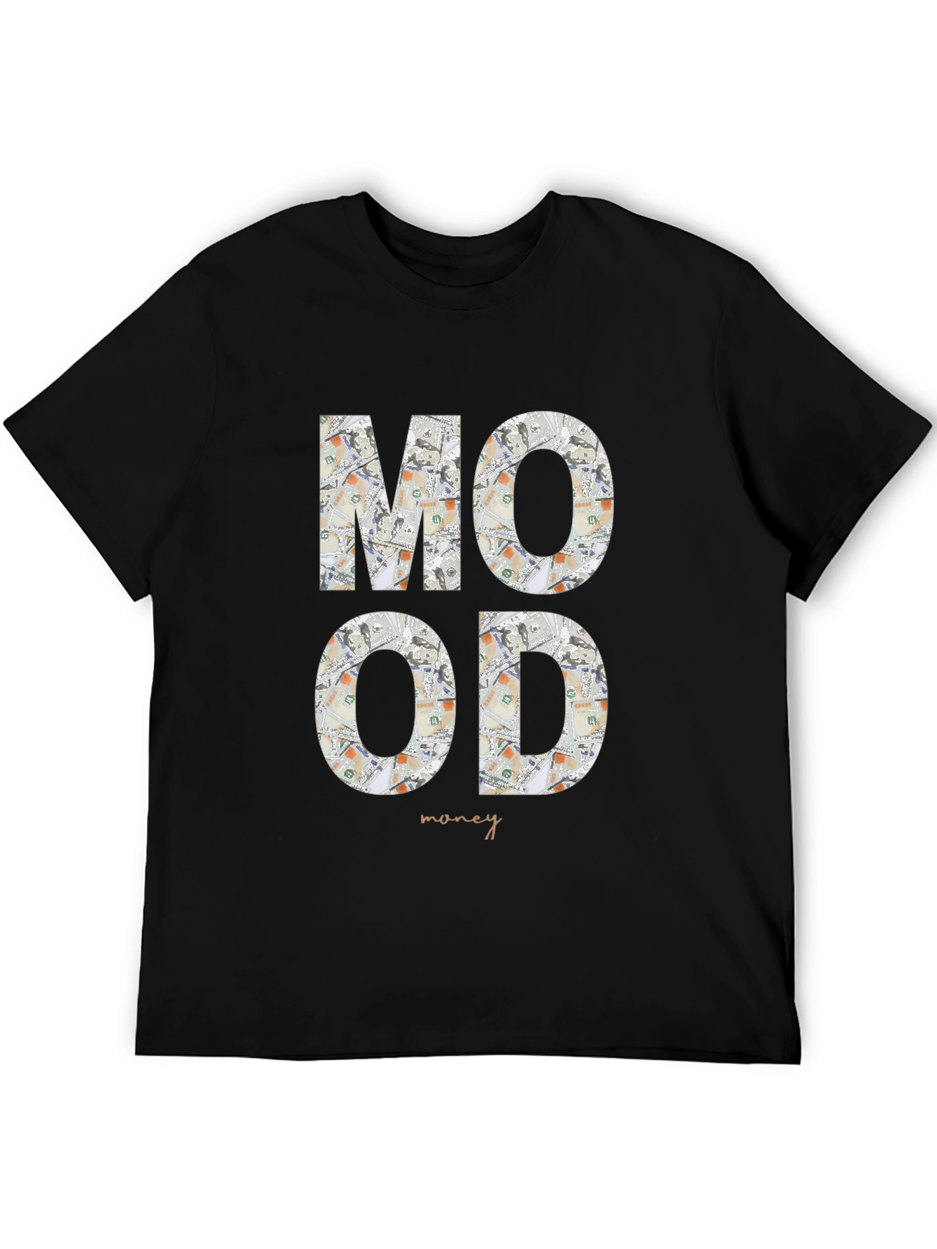 Black Mood Money Graphic Tee - Black Cotton Shirt view 5