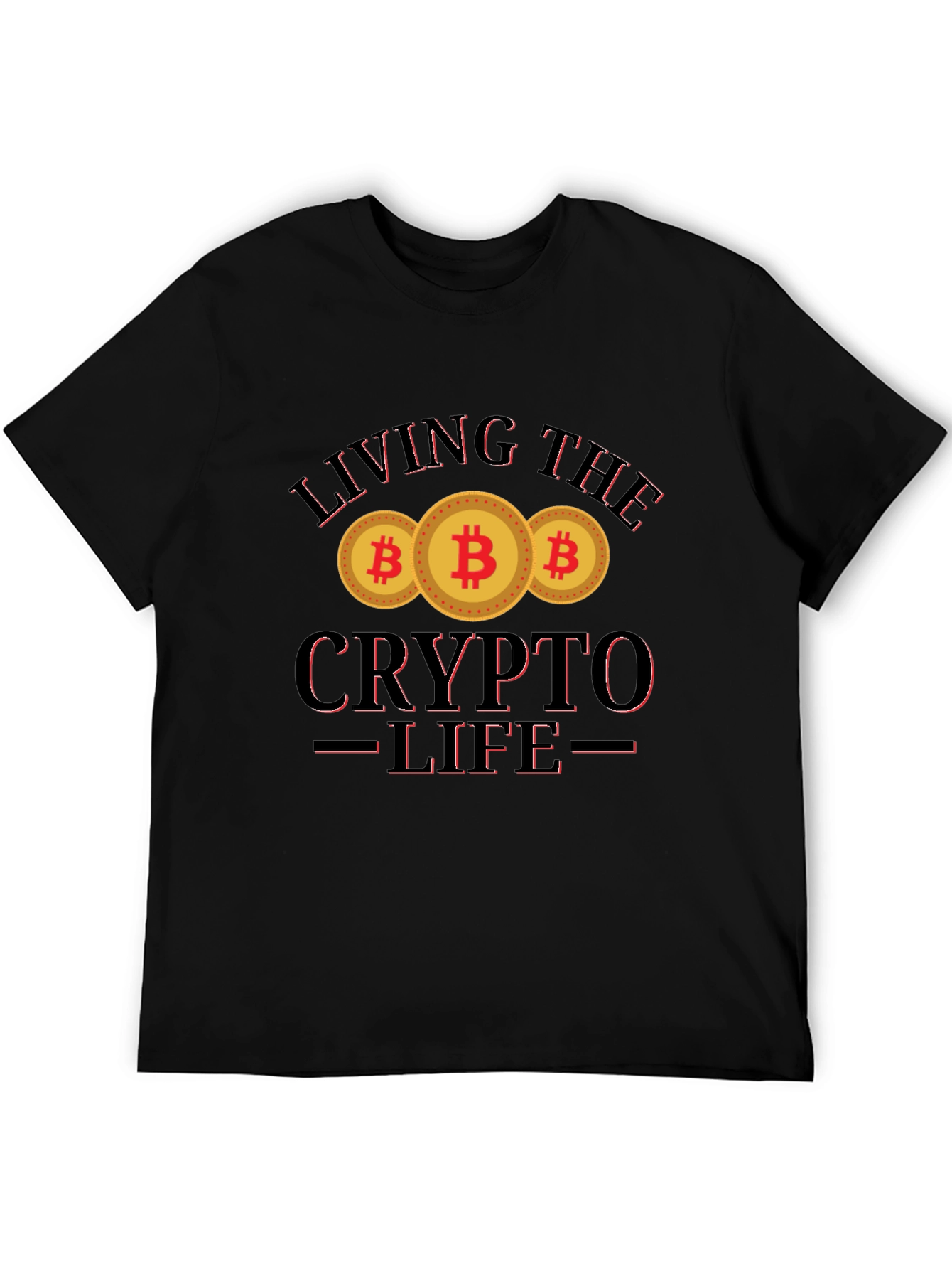 Black Living The Crypto Life T-Shirt view 5