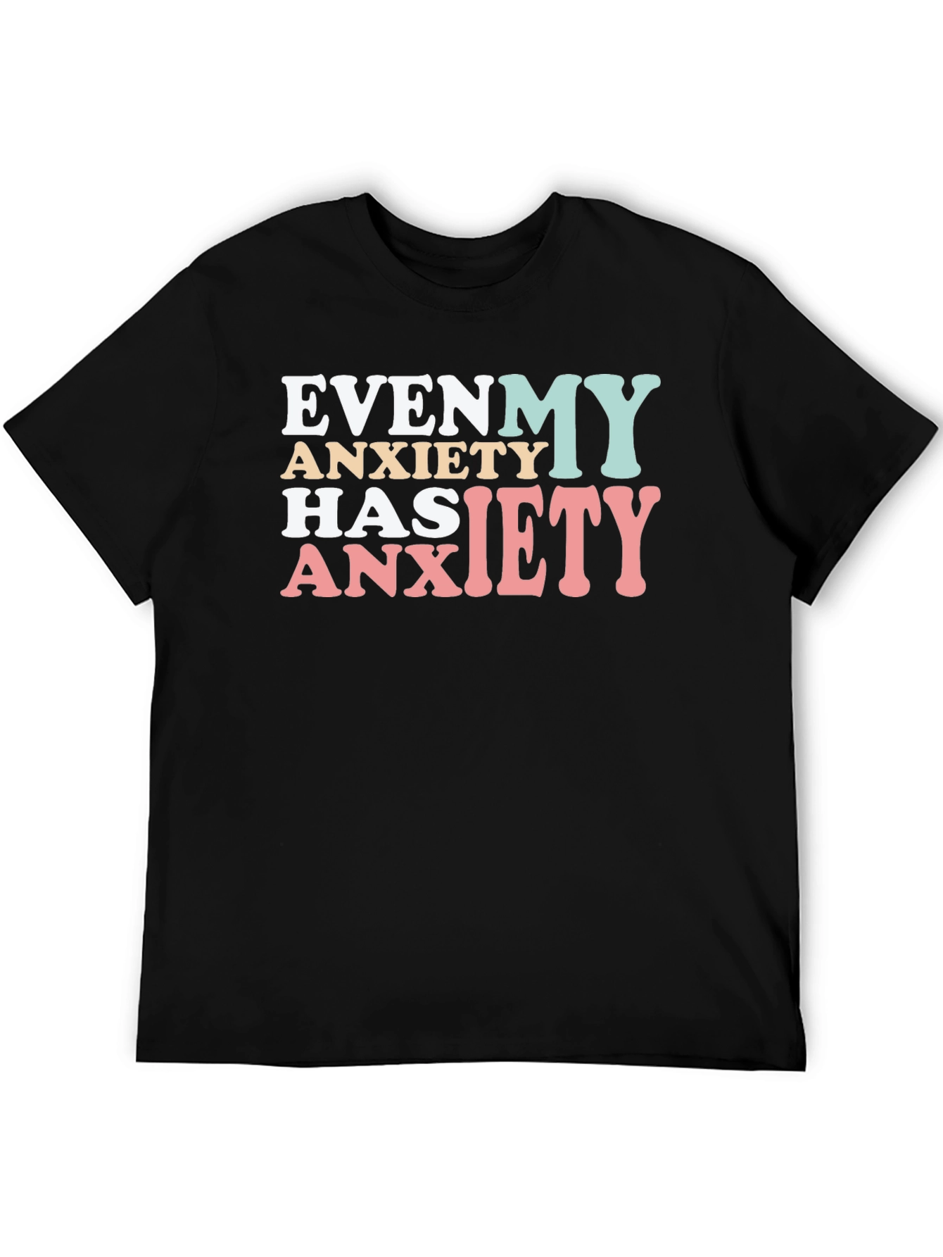 Black Anxiety Graphic Tee - Funny Unisex T-Shirt view 5