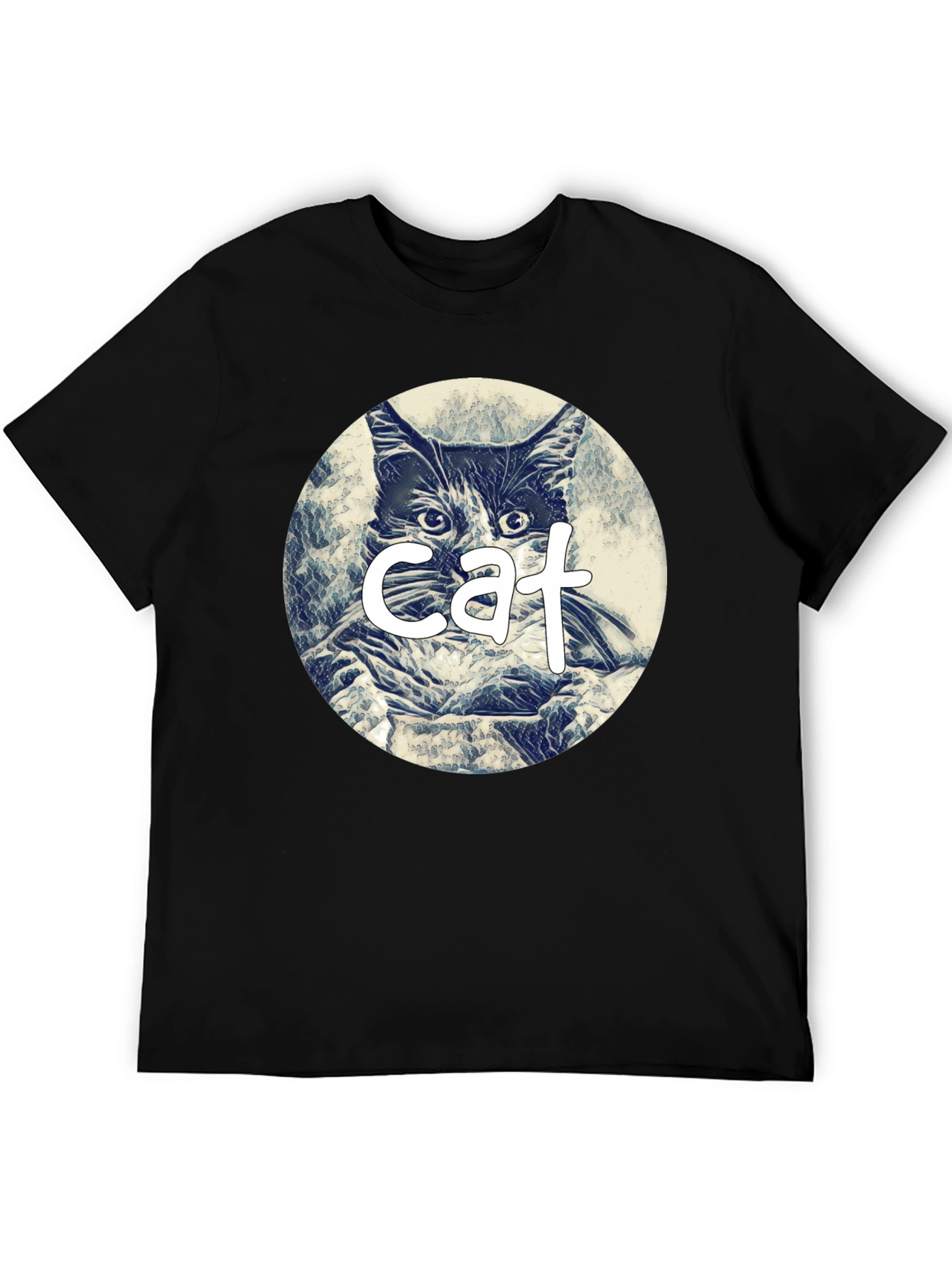 Black Cat Graphic Tee - Black Cotton Blend view 5