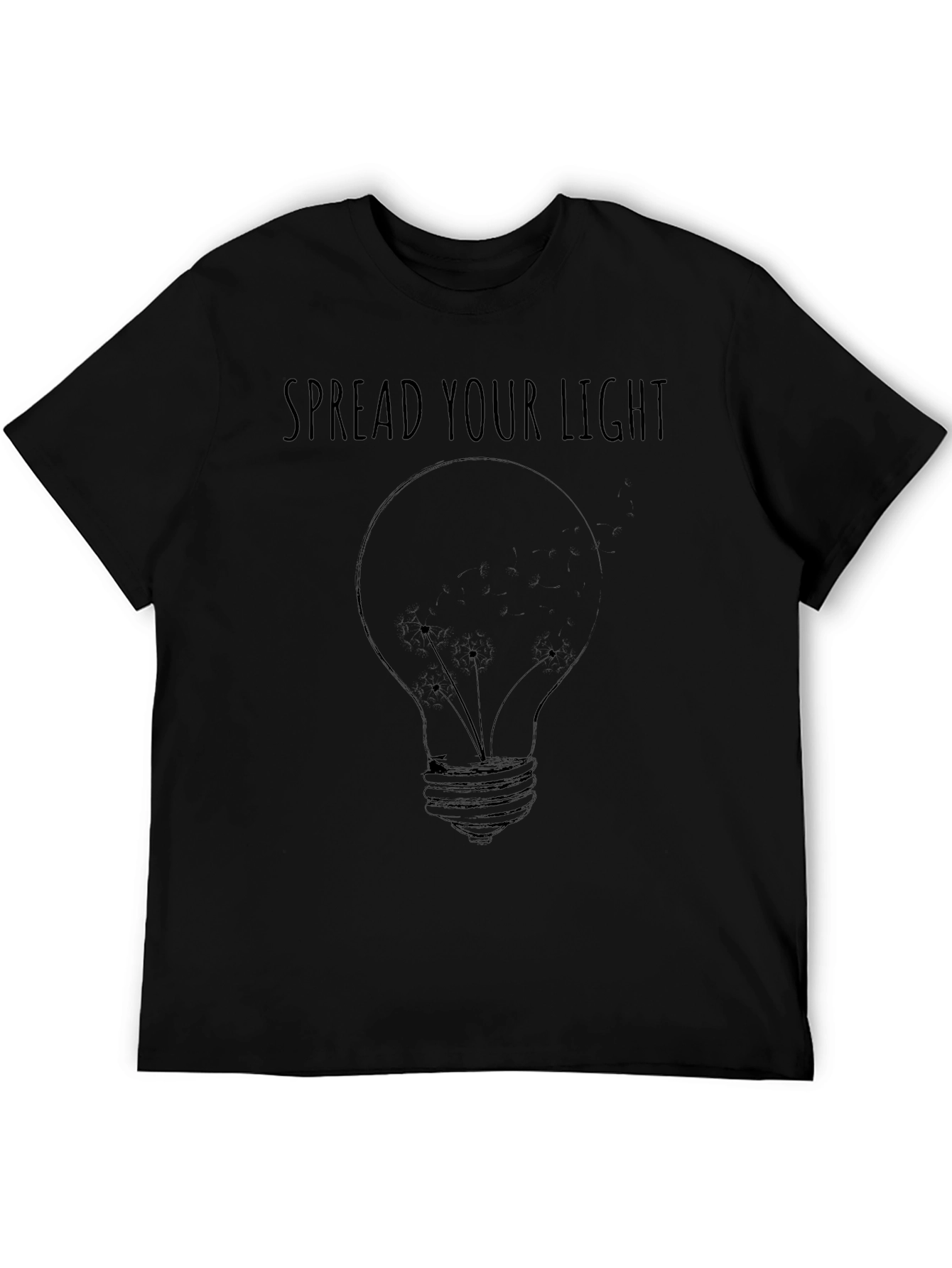 Black Spread Your Light Graphic Print Black T-Shirt view 5