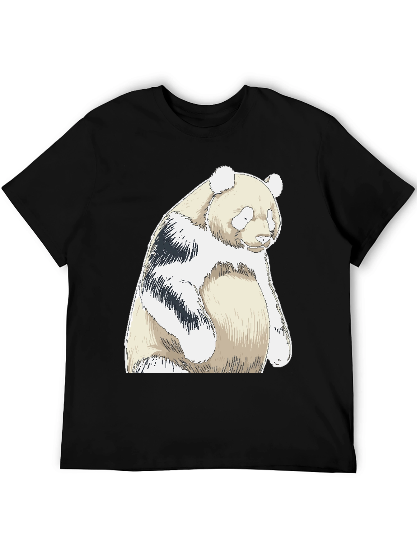 Black Panda Bear Graphic Tee - Black Cotton Blend view 5