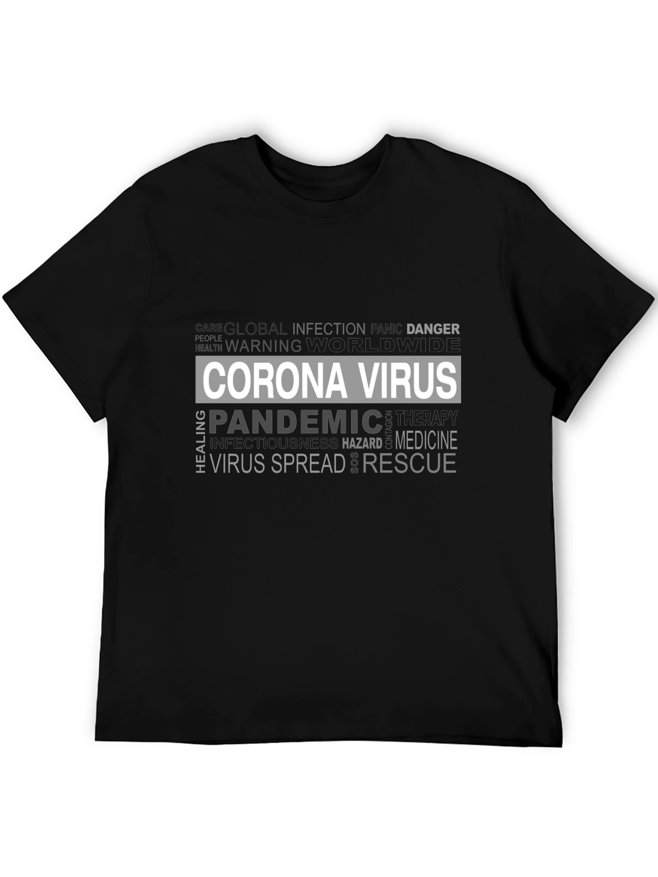 Black Corona Virus Pandemic Awareness T-Shirt view 5