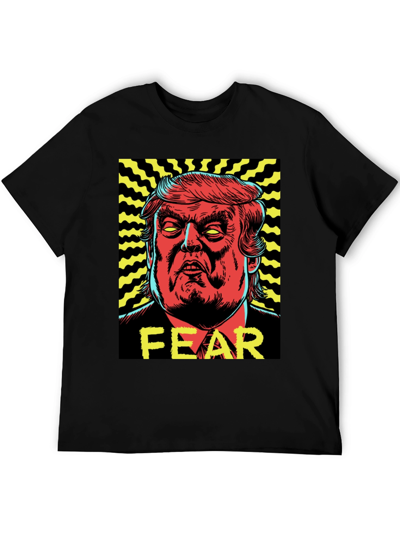 Black Fear Trump Graphic Print Tee - Men's Black T-Shirt view 5