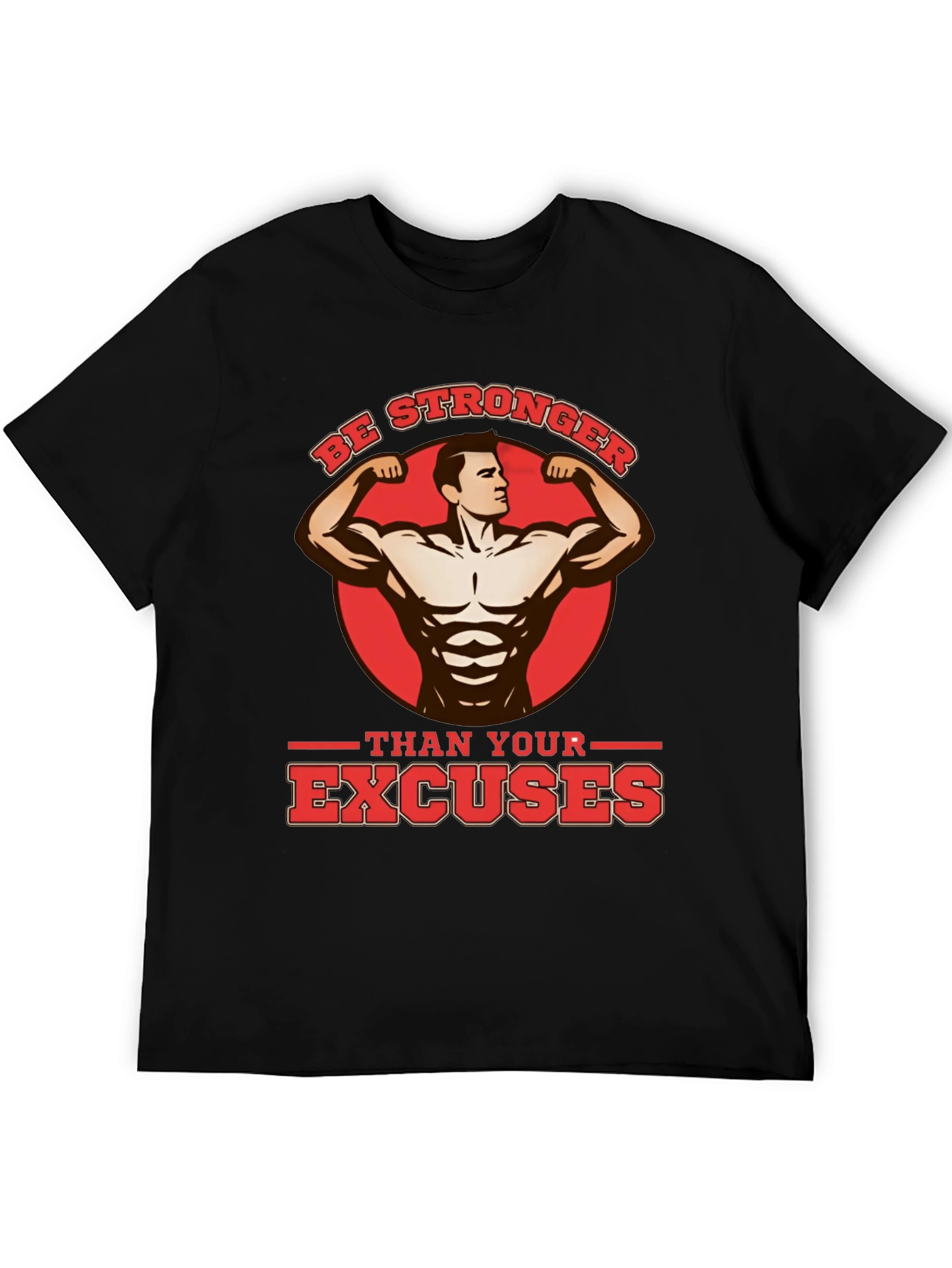 Black Be Stronger Than Your Excuses Black T-Shirt view 5