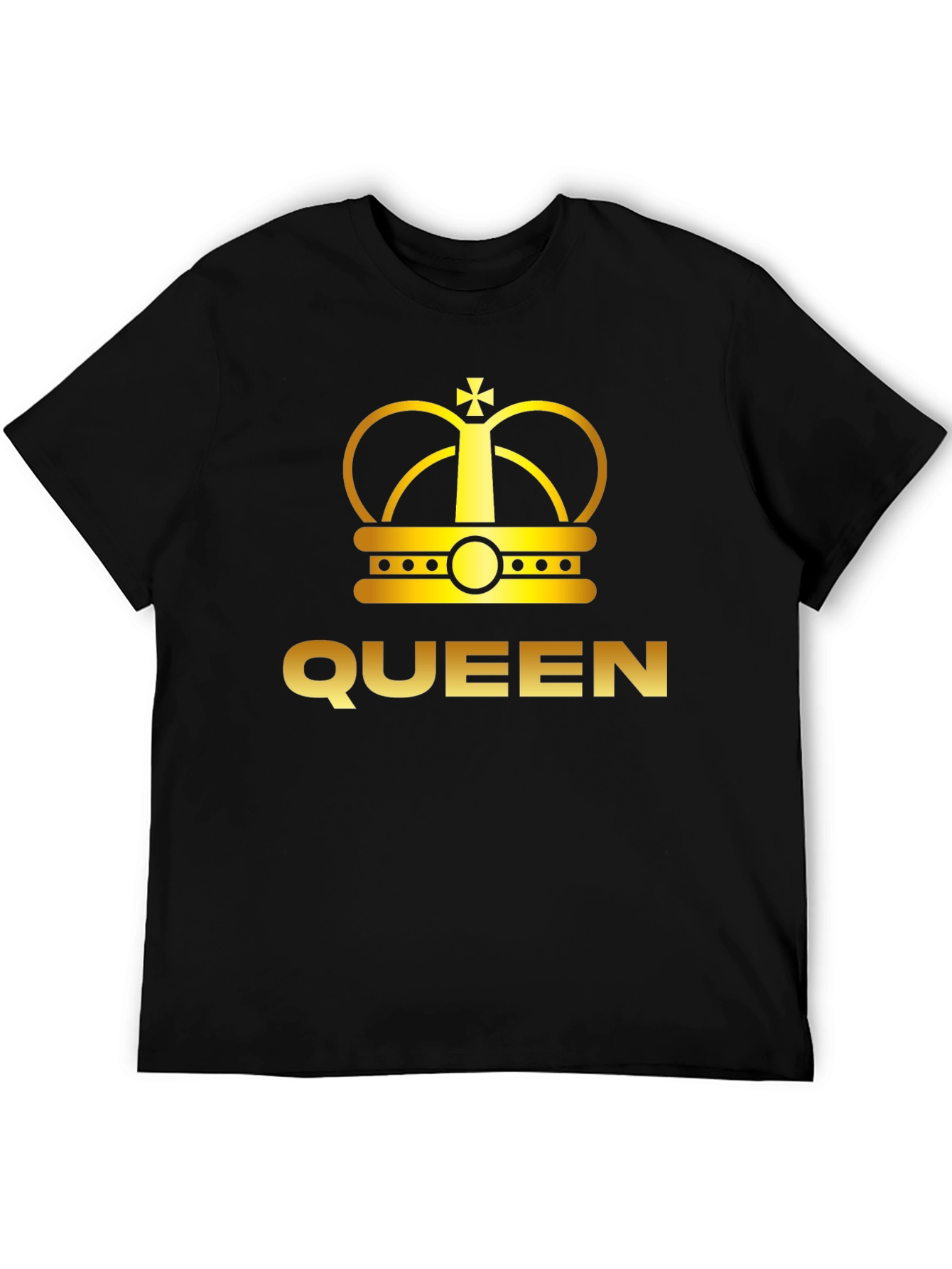 Black Queen Crown Graphic Tee - Black Cotton T-Shirt view 5