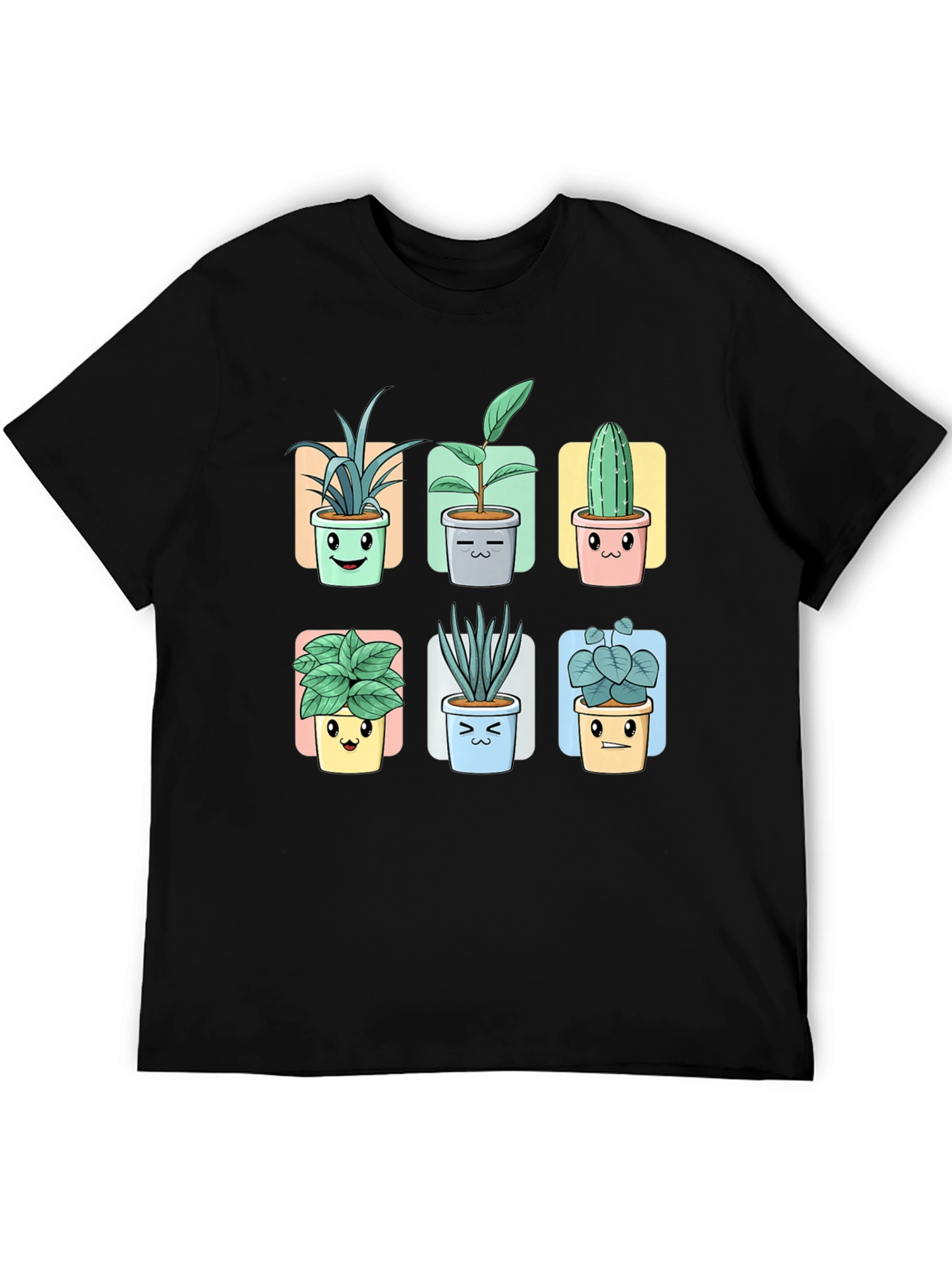 Black Cute Potted Plants Graphic Tee view 5