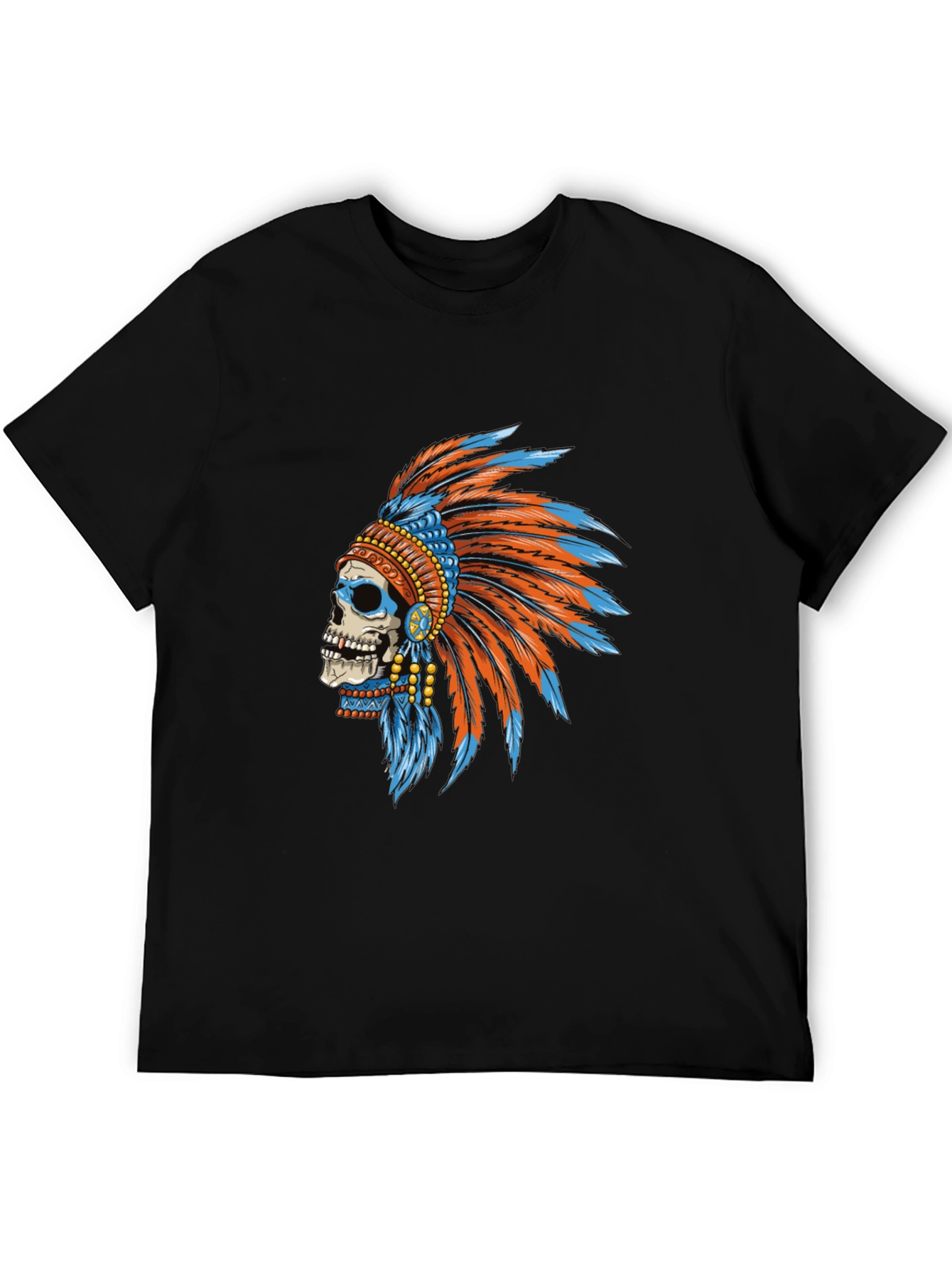 Black Skull Chief T-Shirt - Cool Graphic Tee view 5