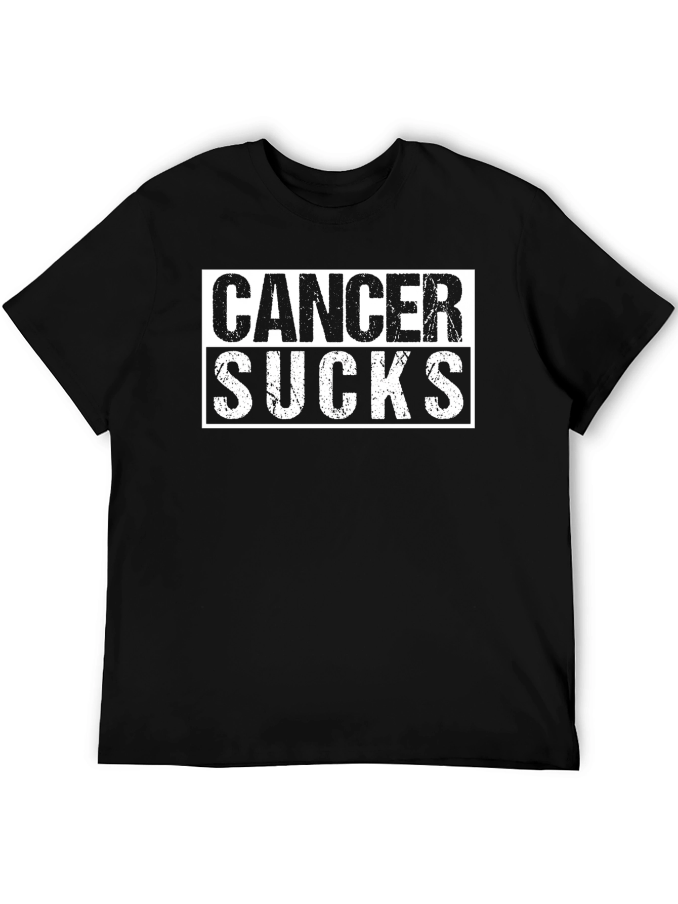 Black Cancer Sucks Graphic Tee - Black Unisex T-Shirt view 5