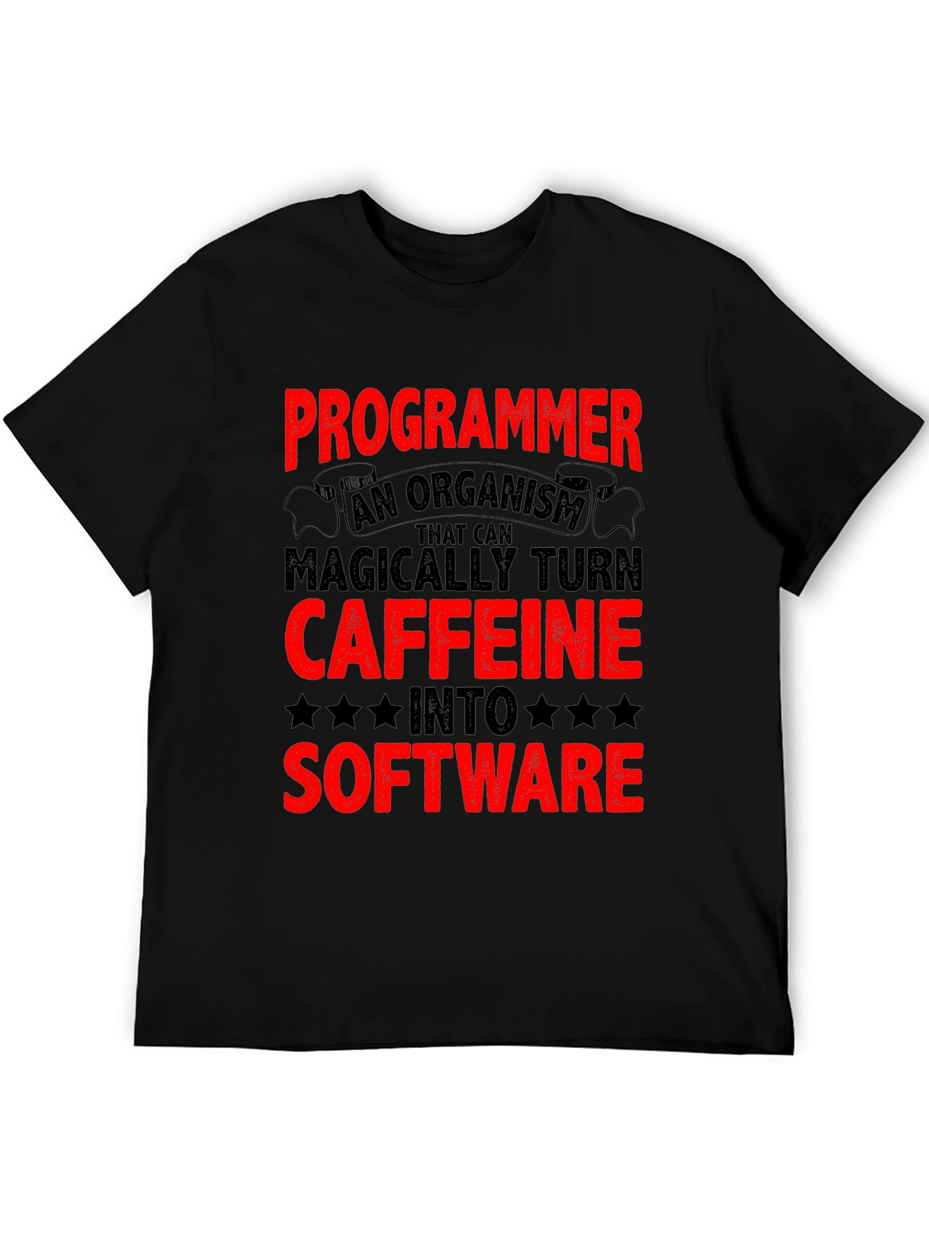 Black Programmer Caffeine to Software Black T-Shirt view 5