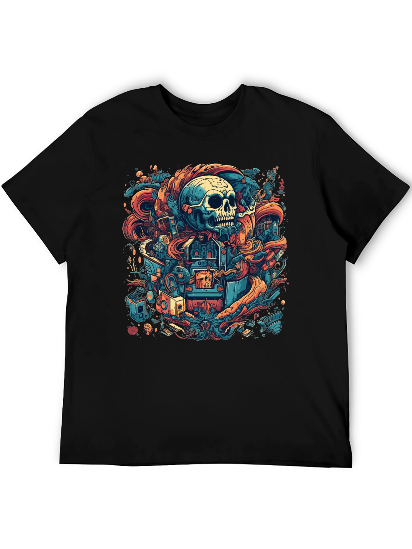 Black Skull Graphic Tee - Unique Urban Design view 5