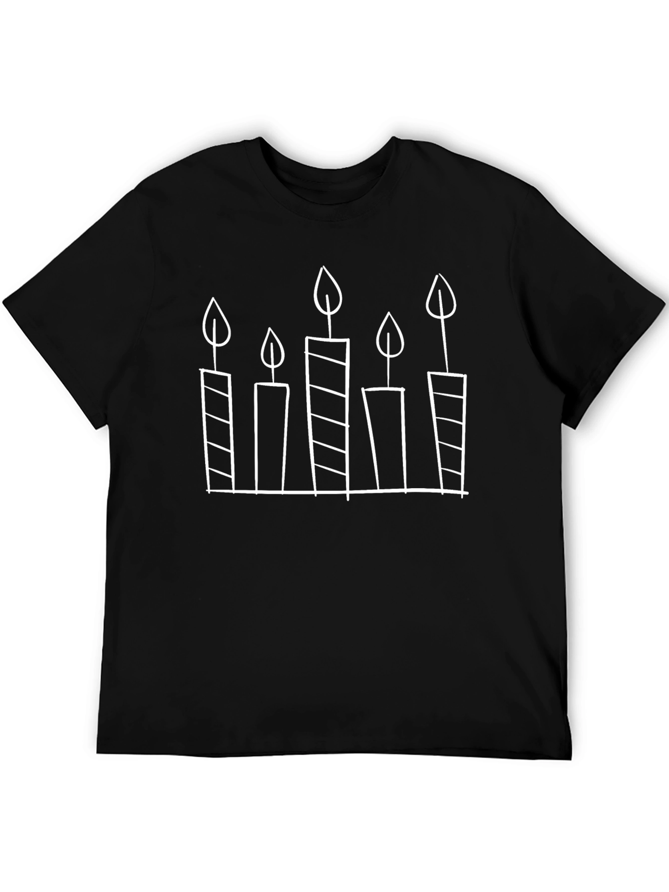 Black Birthday Candle Graphic Tee - Black Cotton Shirt view 5