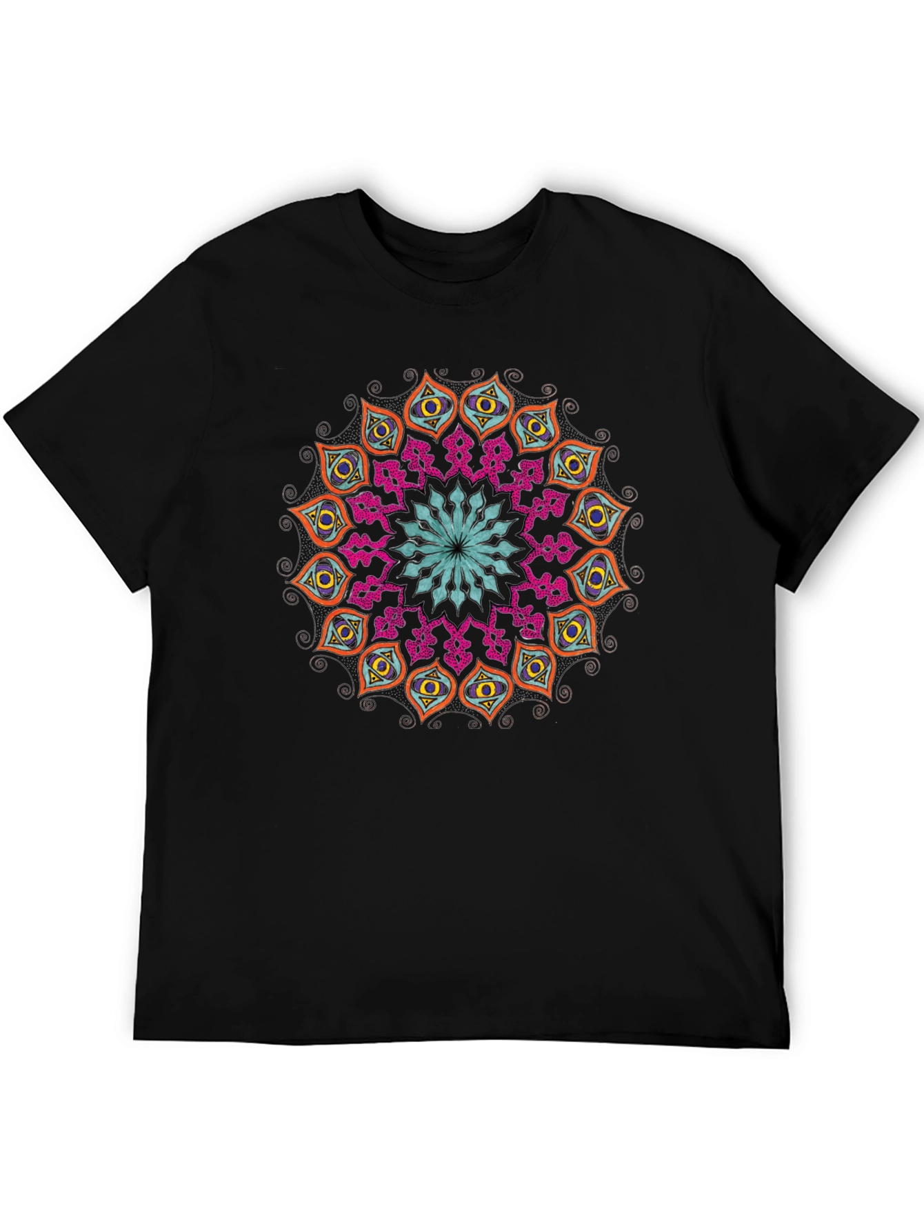 Black Mandala Graphic Tee - Unique Design view 5