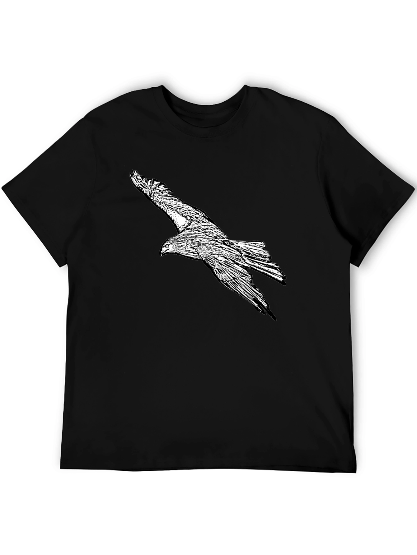 Black Eagle Graphic Black T-Shirt for Men view 5
