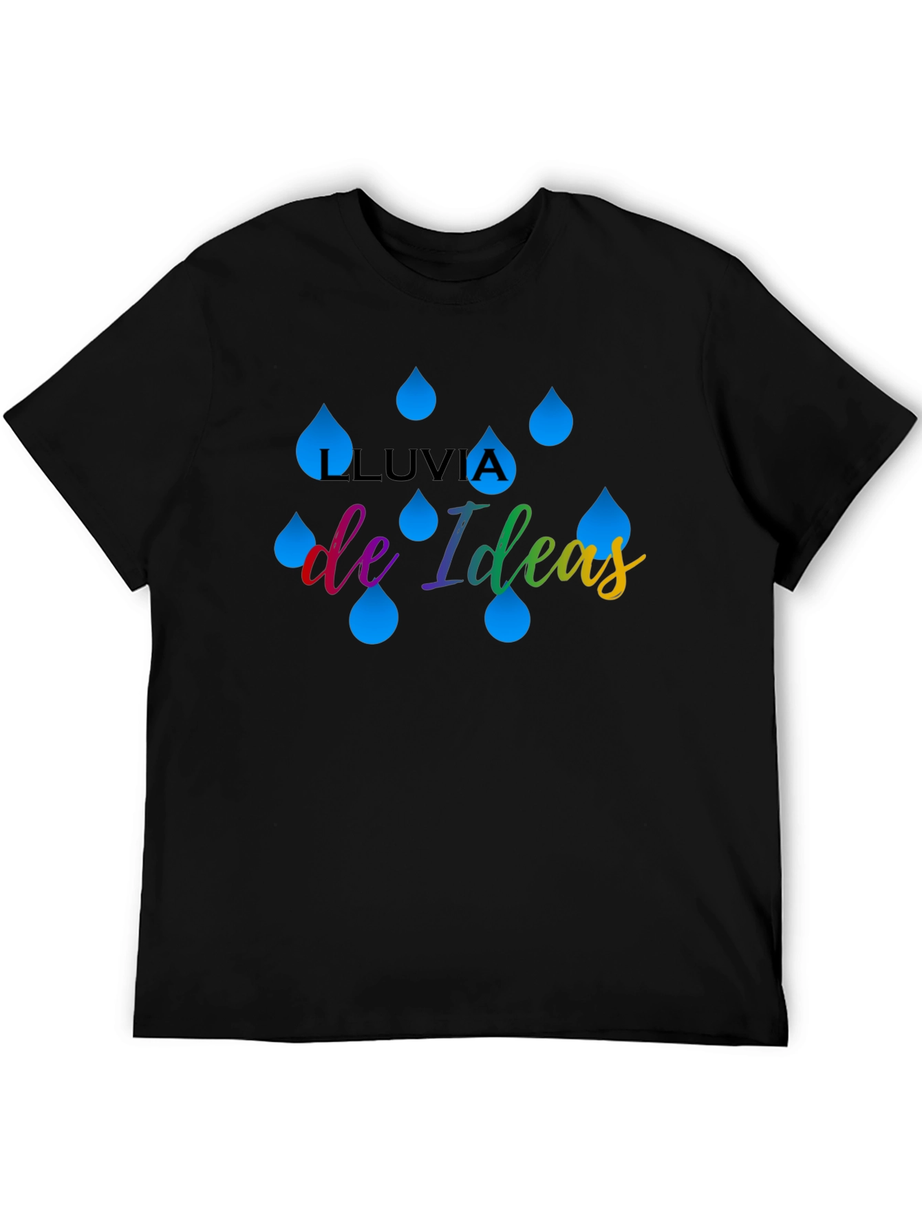 Black Lluvia de Ideas Graphic T-Shirt view 5