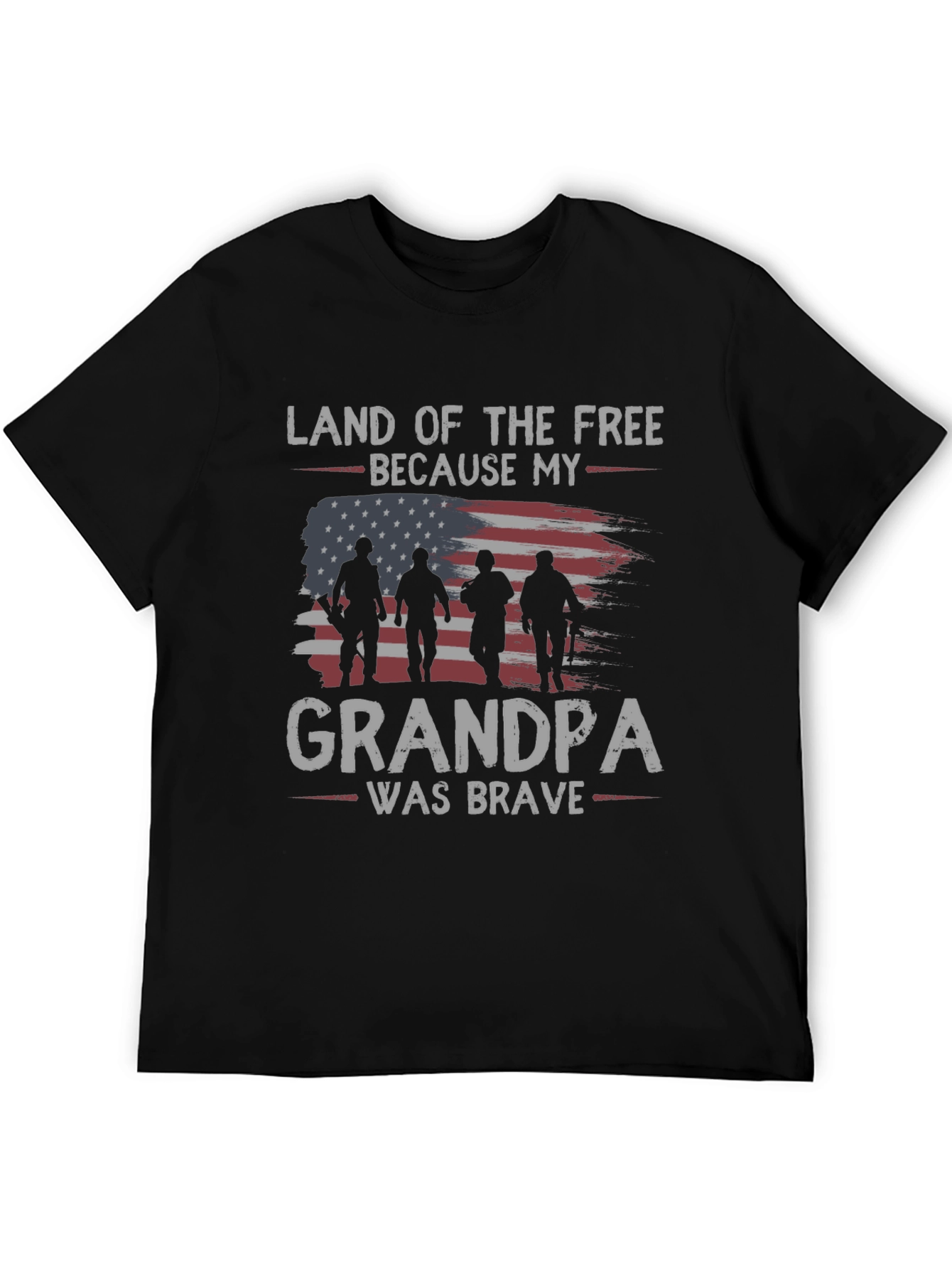 Black Land of the Free Grandpa Graphic Tee view 5
