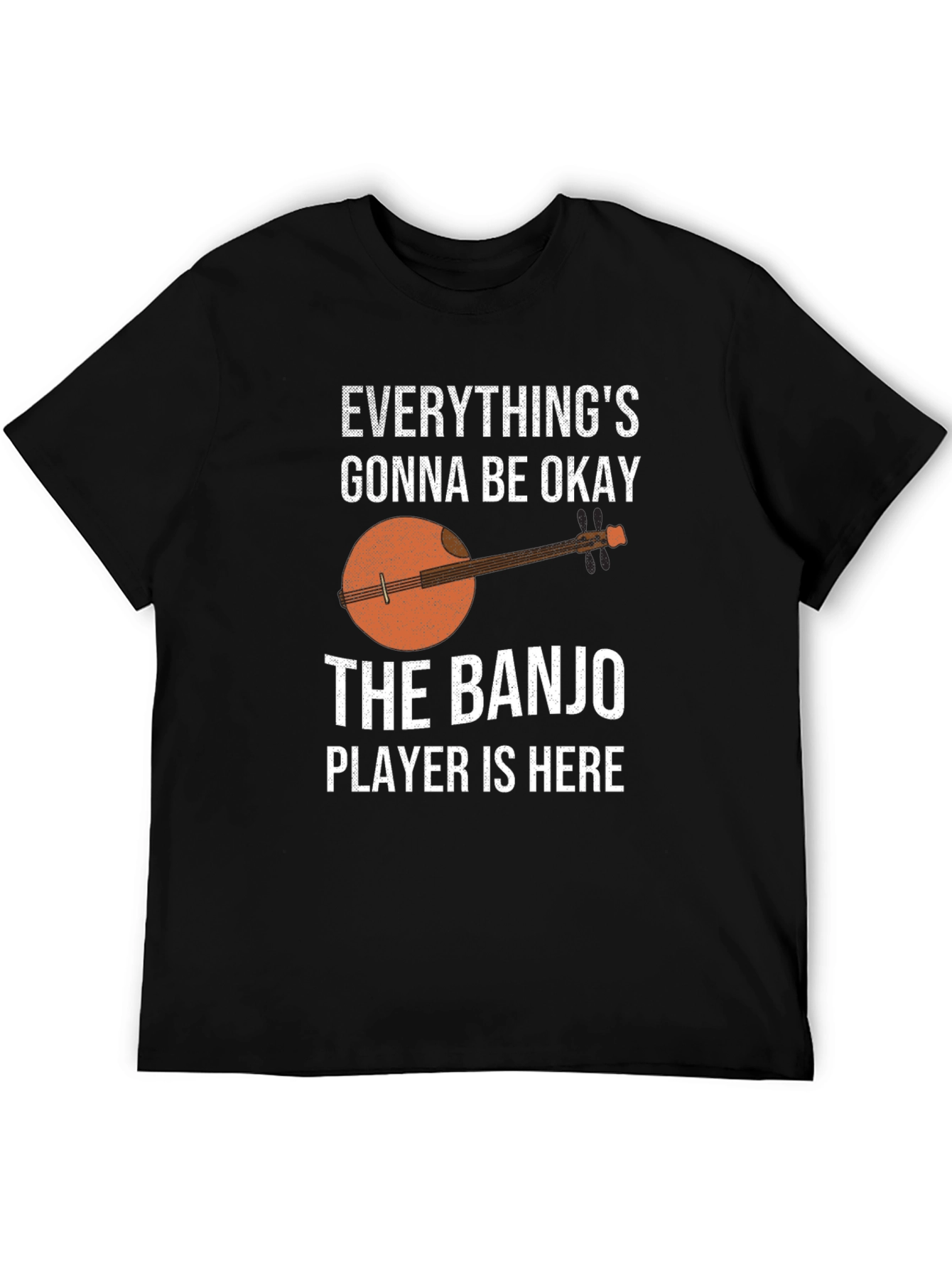 Black Banjo Player T-Shirt - Everything's Gonna Be Okay view 5
