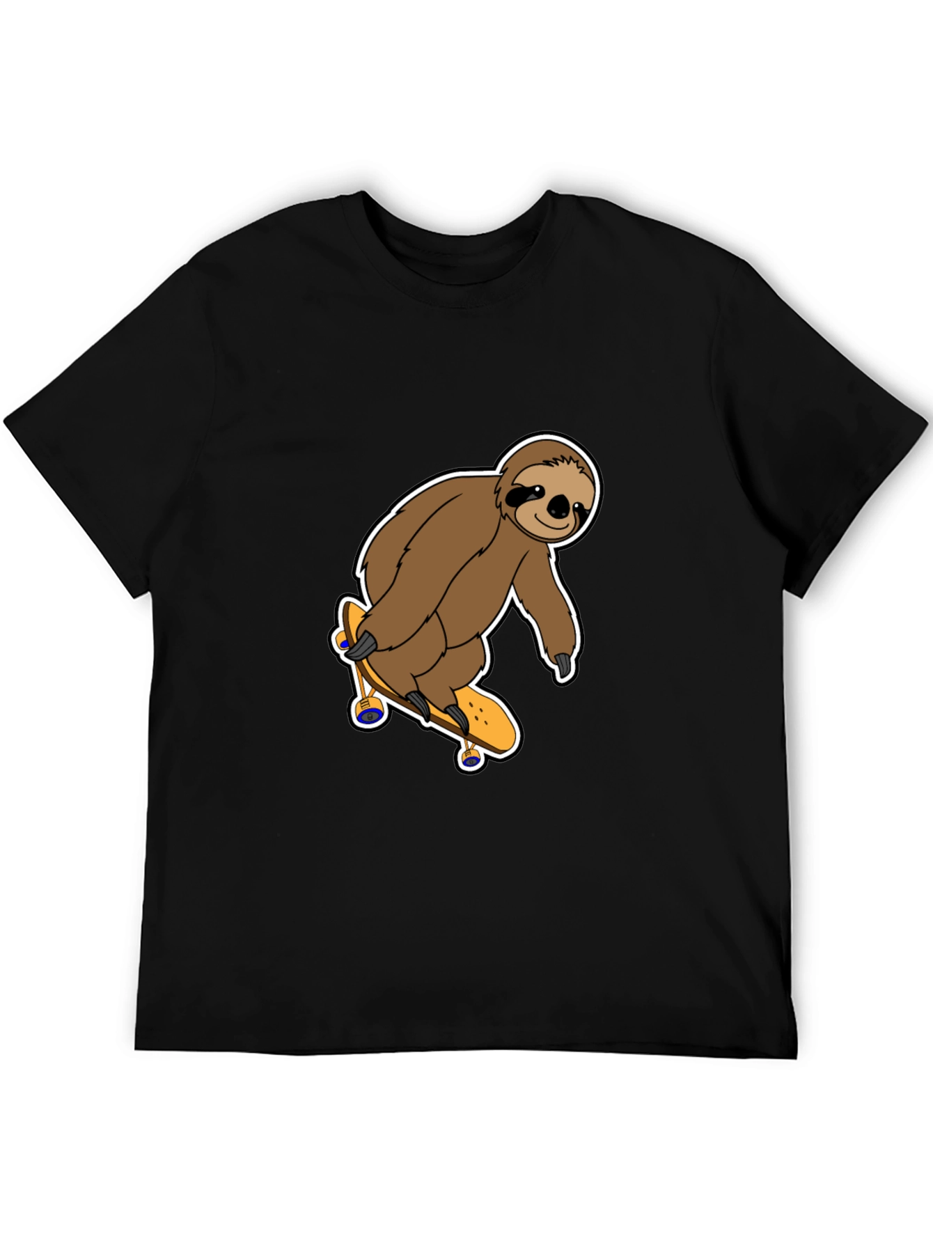 Black Sloth Skateboarder Graphic T-Shirt - Fun & Casual Tee view 5
