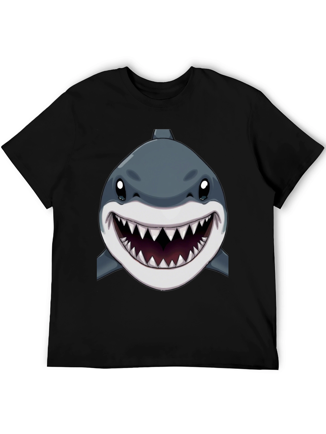 Black Shark Graphic Print Black T-Shirt view 5