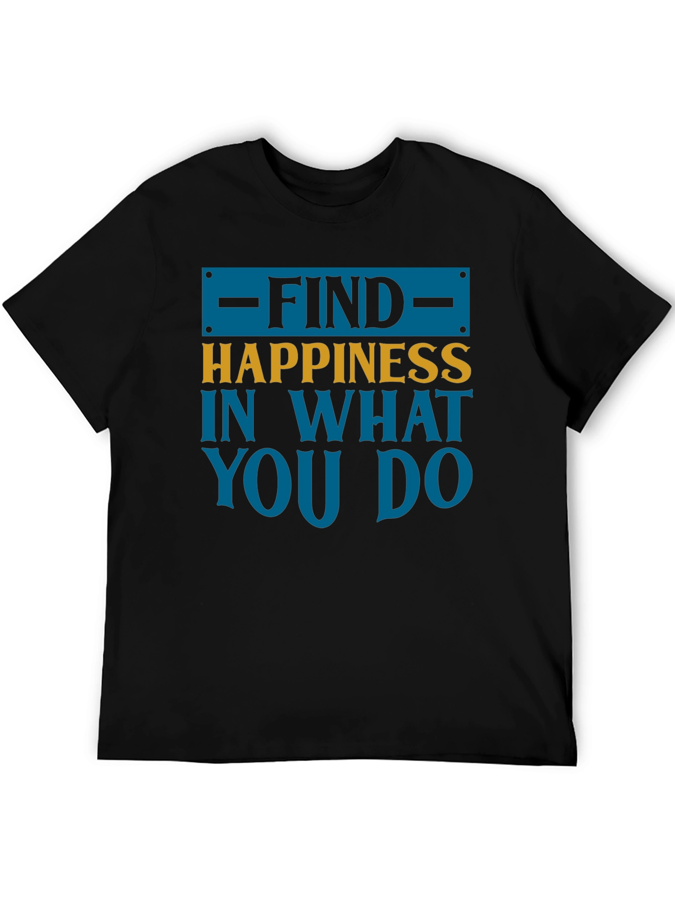 Black Find Happiness Graphic Tee - Motivational Shirt view 5