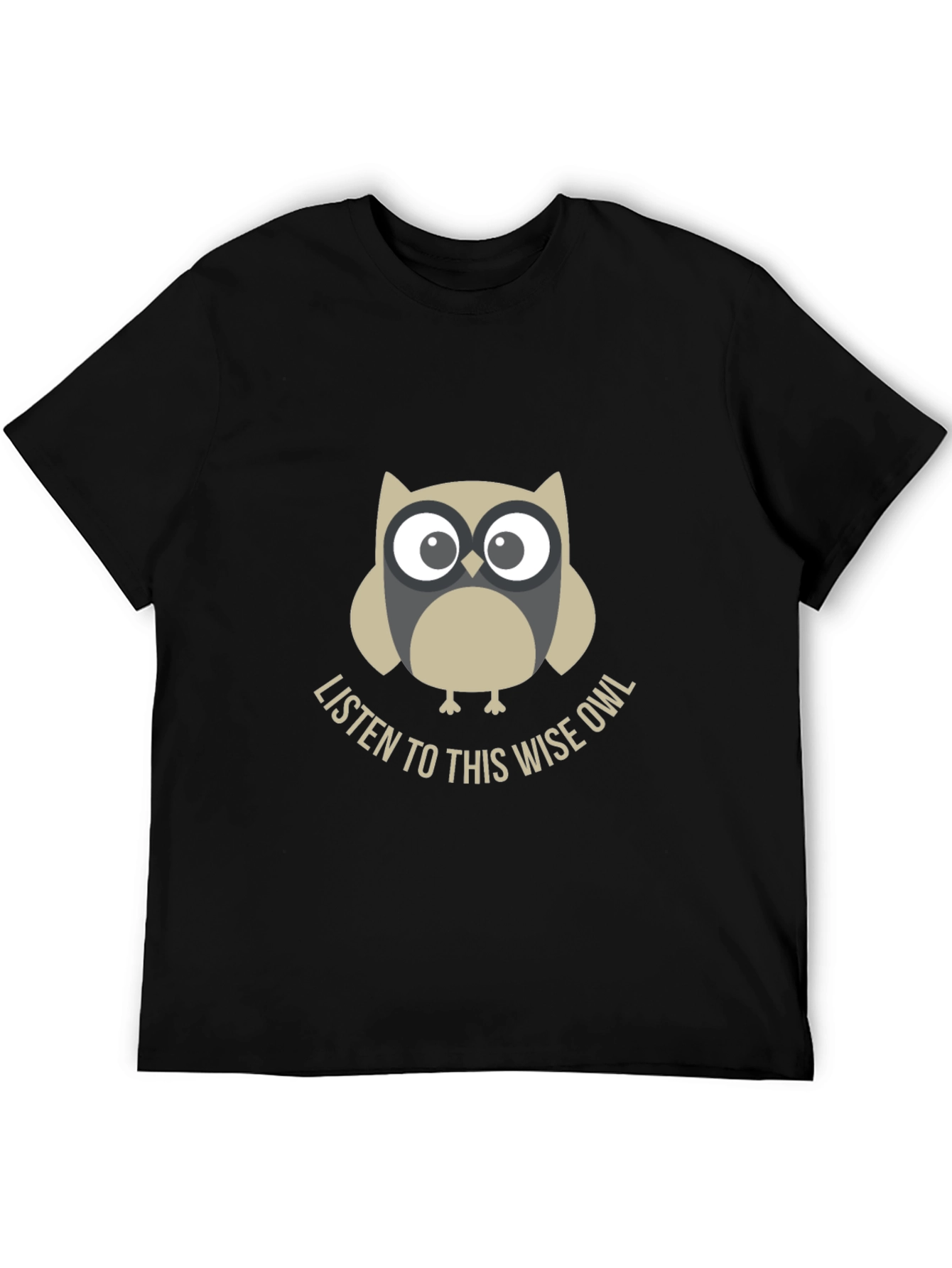 Black Wise Owl Graphic Tee - Listen To This Owl T-Shirt view 5