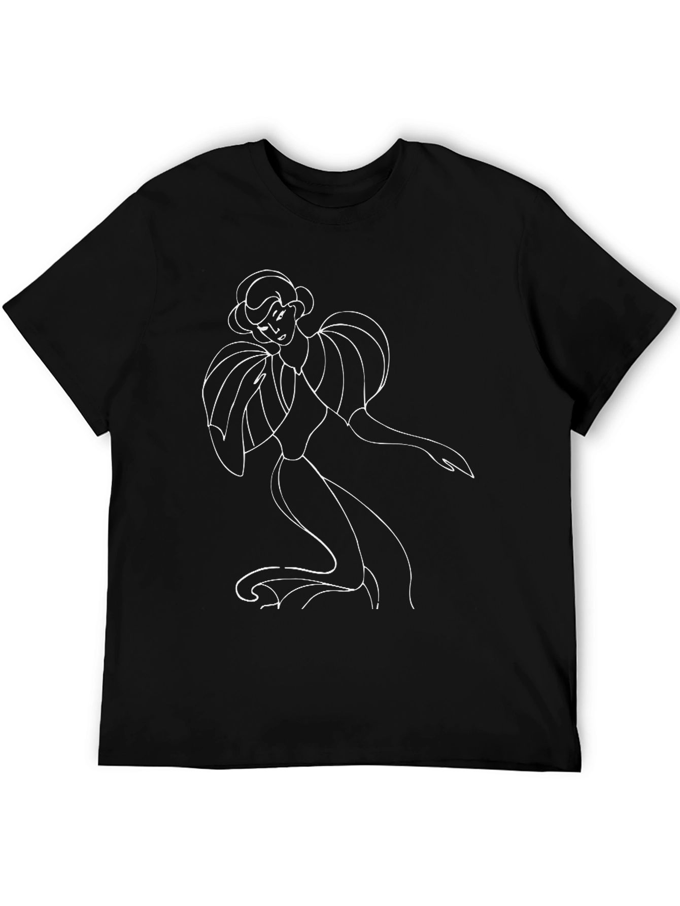 Black Elegant Lady Black T-Shirt view 5