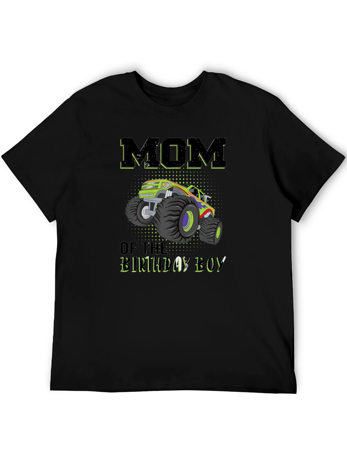 Black Mom of the Birthday Boy Monster Truck T-Shirt view 5