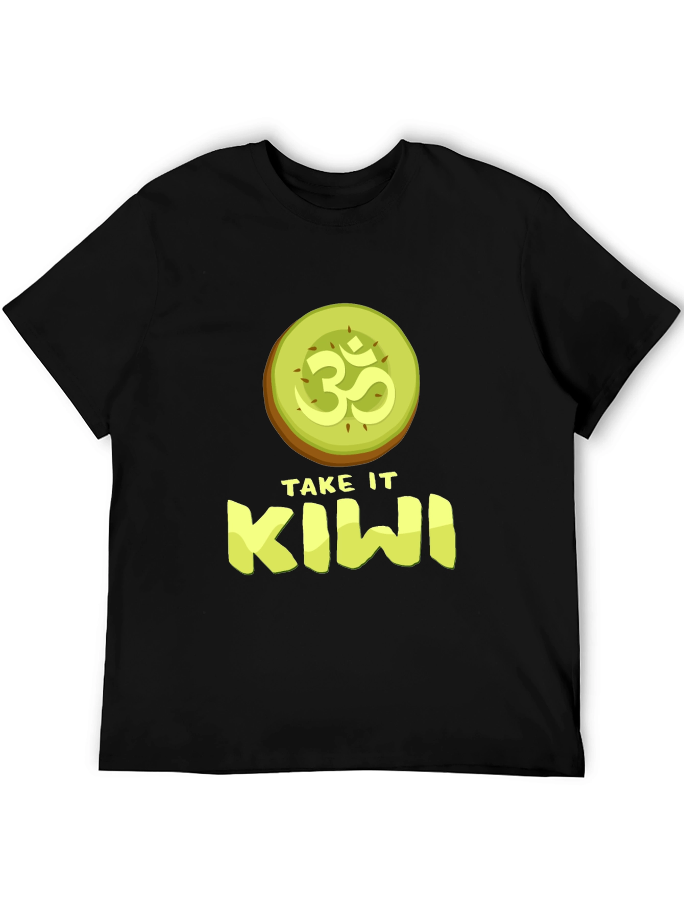 Black Take It Kiwi T-Shirt - Funny Fruit Pun Tee view 5