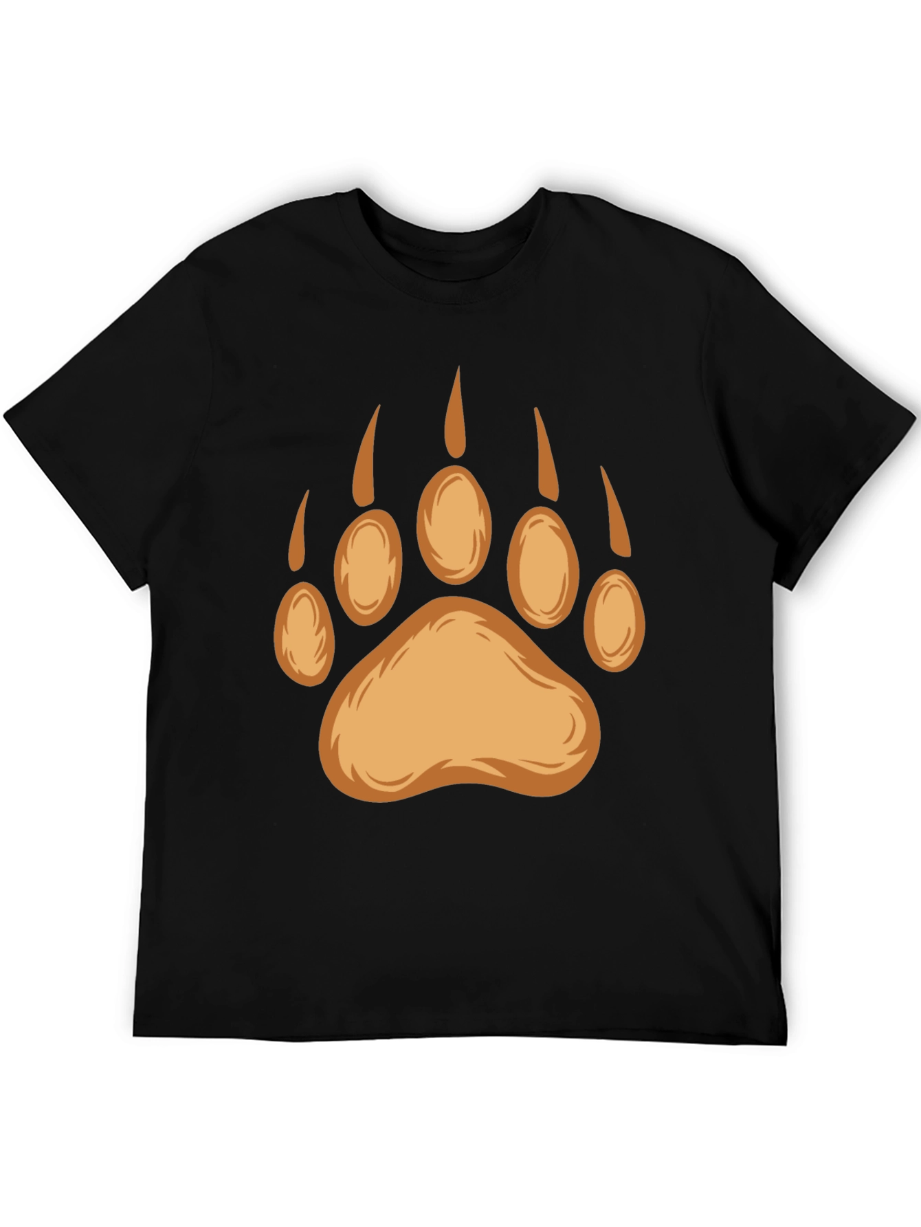 Black Bear Paw Print Graphic Tee - Black view 5