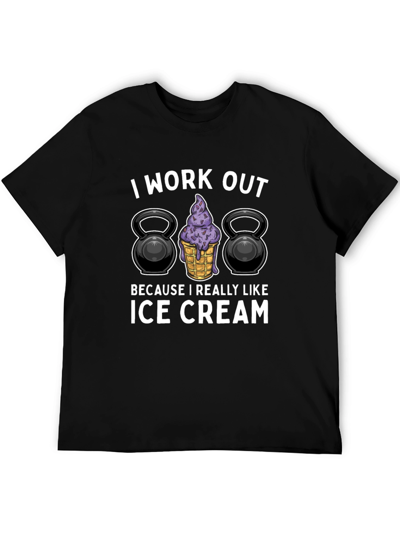 Black Workout for Ice Cream Black Graphic Tee view 5