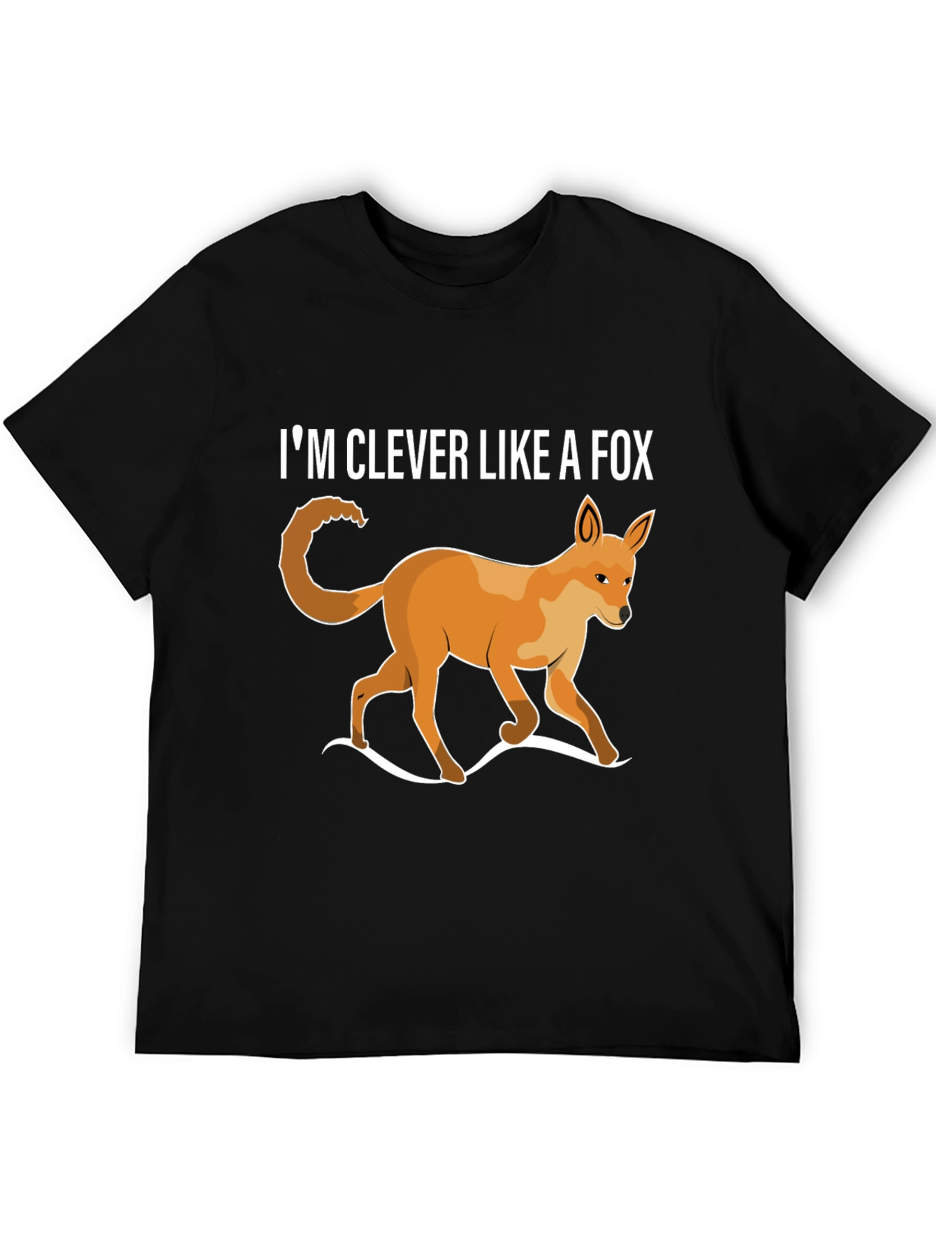 Black Clever Like A Fox T-Shirt - Unique Animal Design view 5