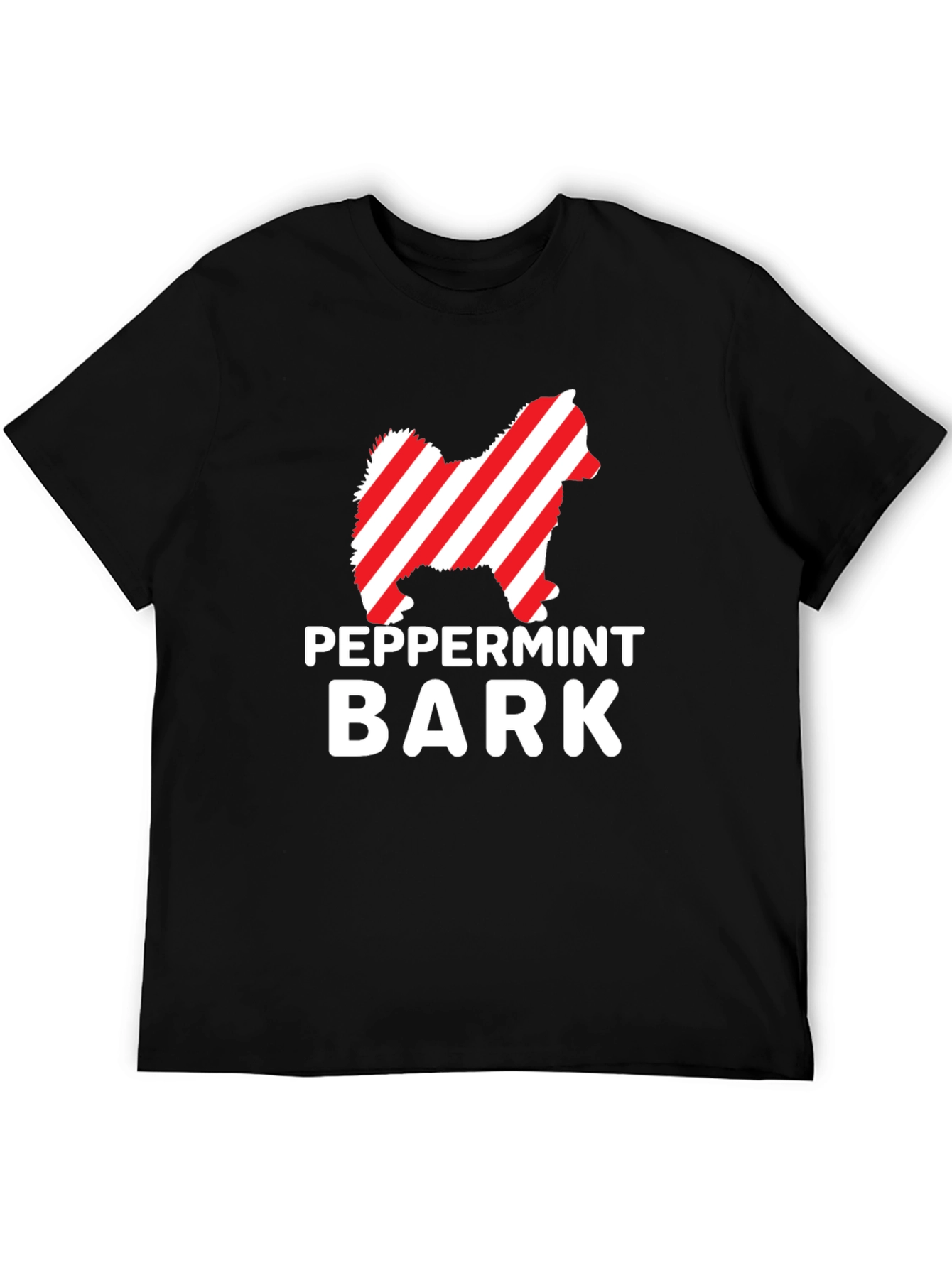 Black Peppermint Bark Dog T-Shirt - Festive Holiday Apparel view 5