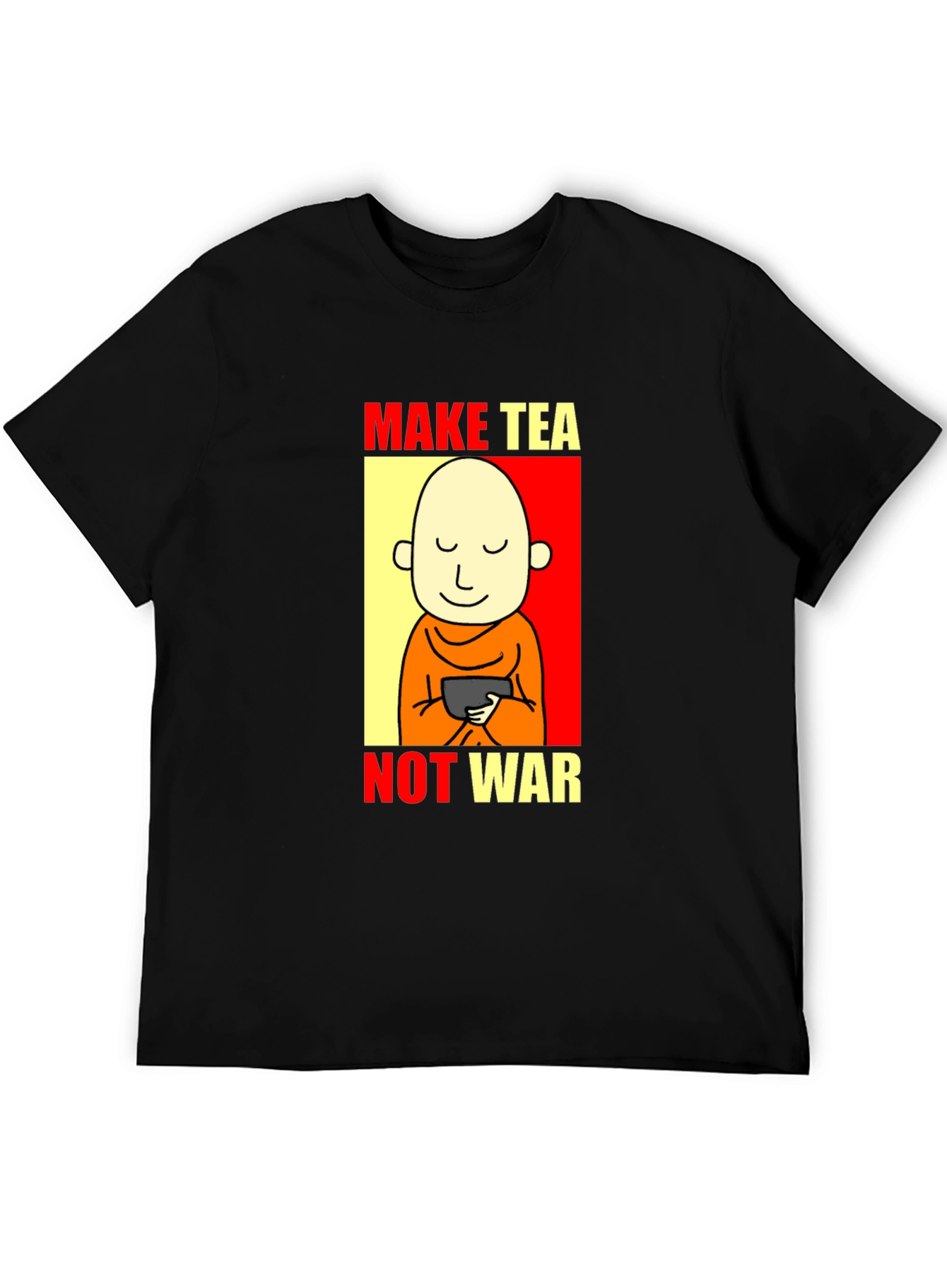 Black Make Tea Not War T-Shirt - Peaceful Zen Design view 5