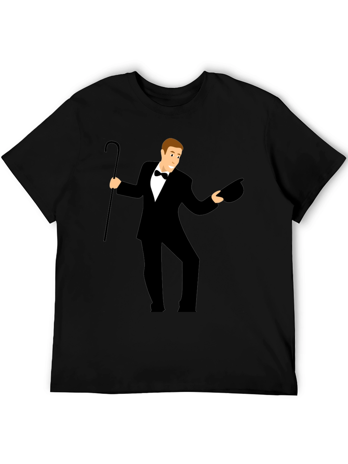 Black Dapper Gentleman Graphic Tee - Classic Style view 5