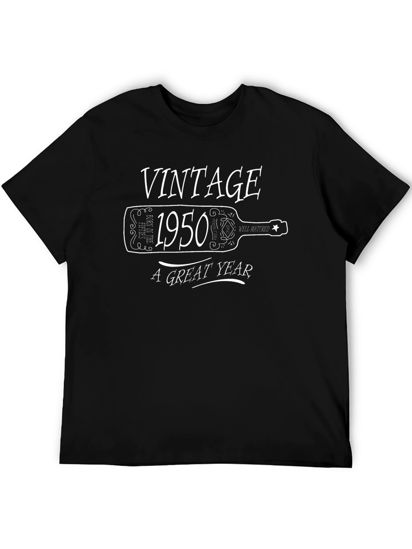 Black Vintage 1950 T-Shirt - A Great Year! view 5