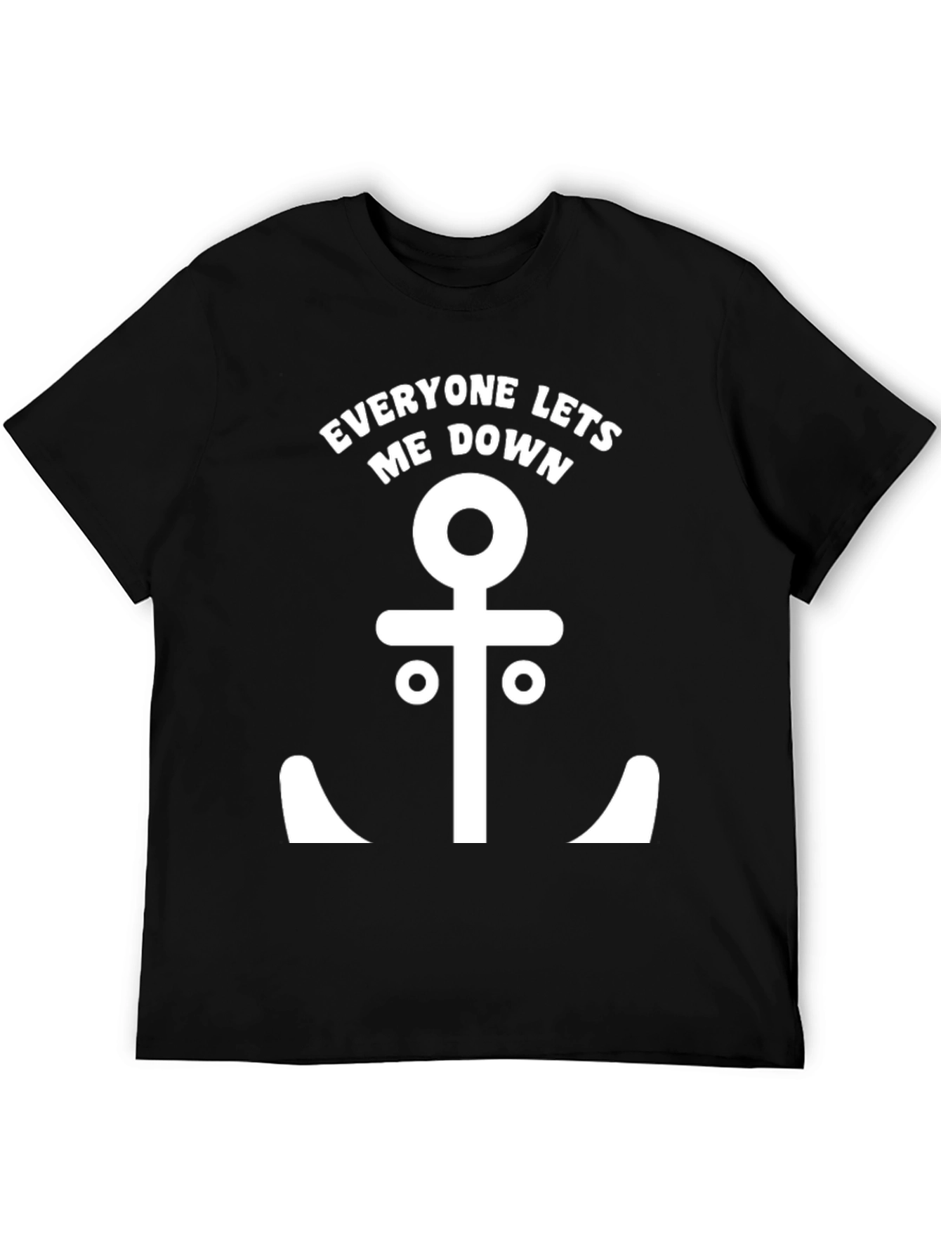 Black Everyone Lets Me Down Anchor T-Shirt view 5