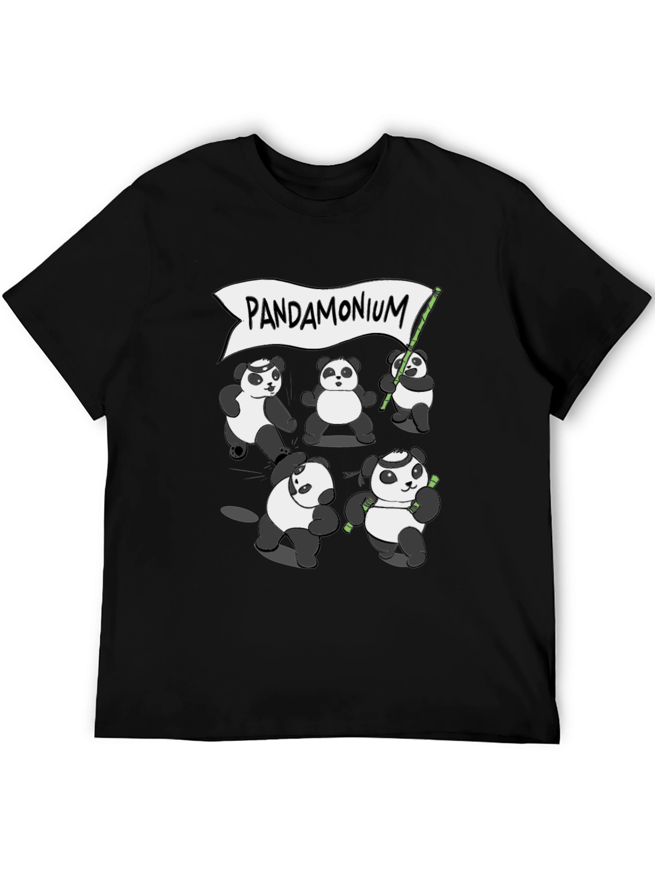 Black Pandamonium T-Shirt - Panda Graphic Tee view 5