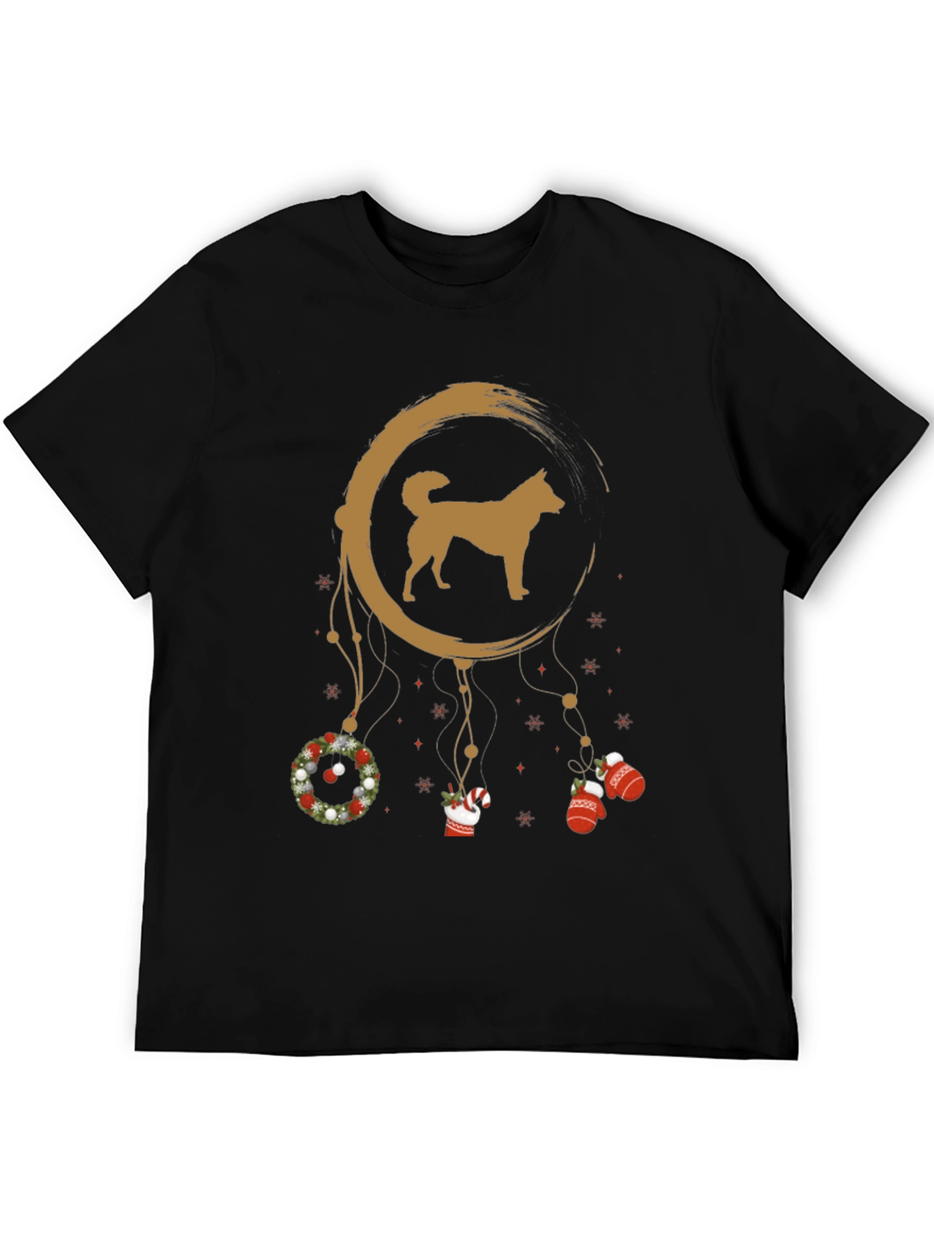 Black Dog Christmas Dreamcatcher Tee view 5