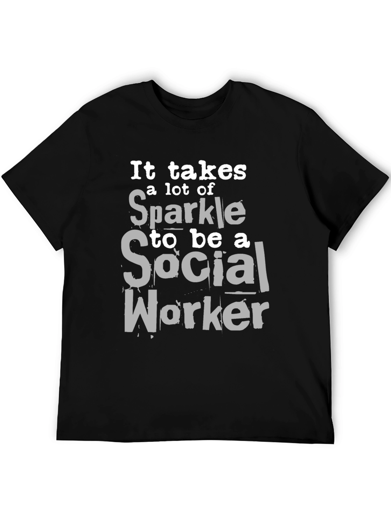 Black Sparkle Social Worker Tee - Soft Cotton Blend view 5