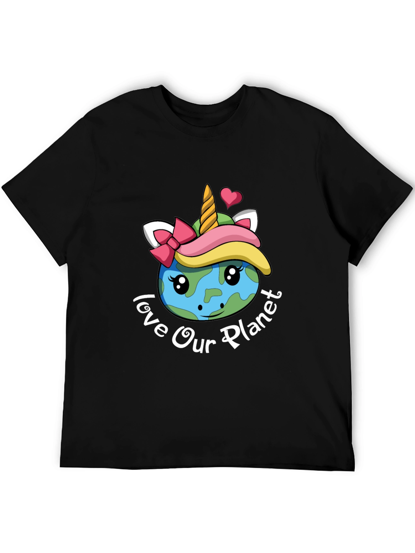 Black Love Our Planet Unicorn Earth T-Shirt view 5