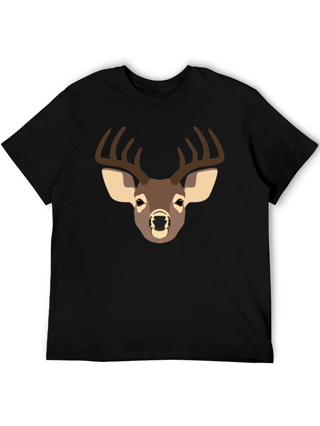 Black Deer Graphic T-Shirt - Black Casual Tee view 5