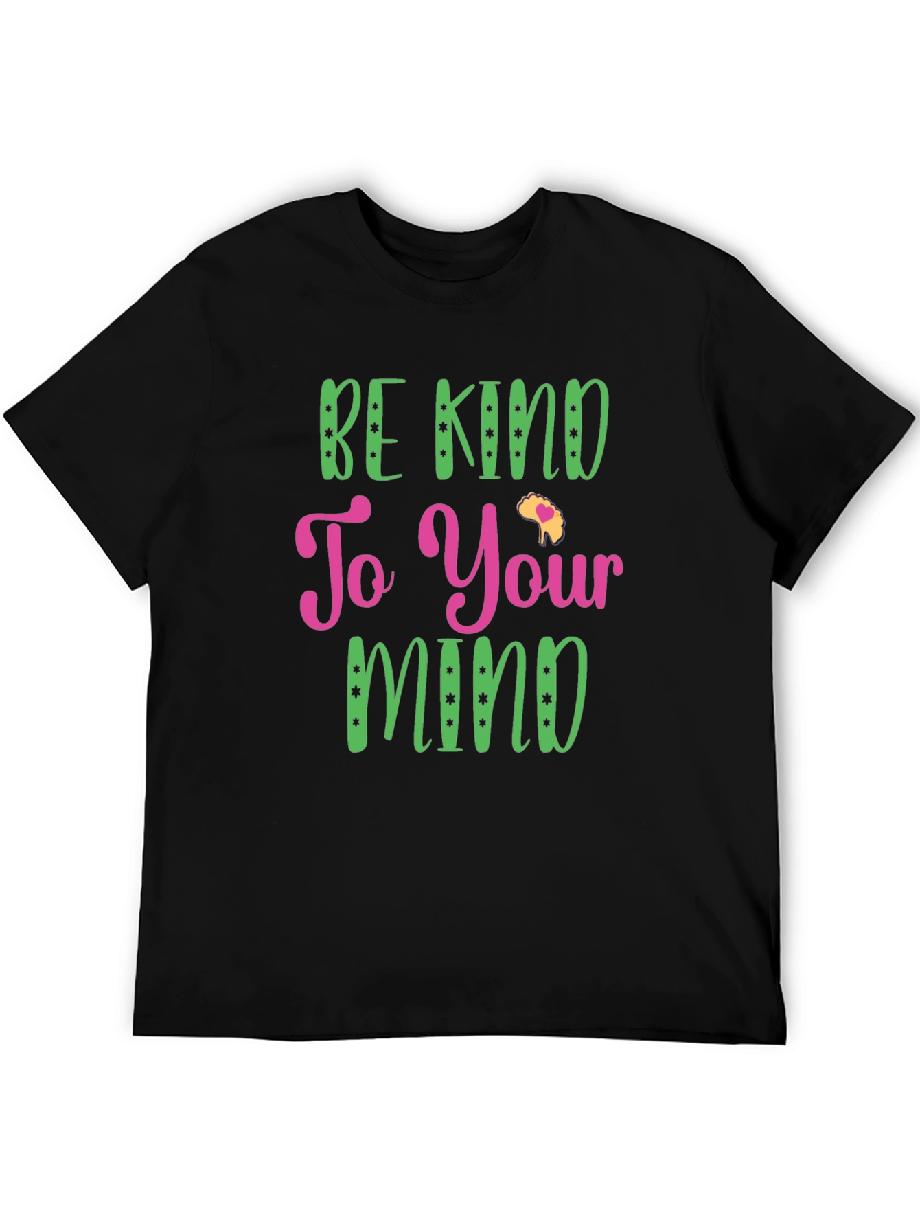 Black Be Kind to Your Mind Black Graphic Tee view 5